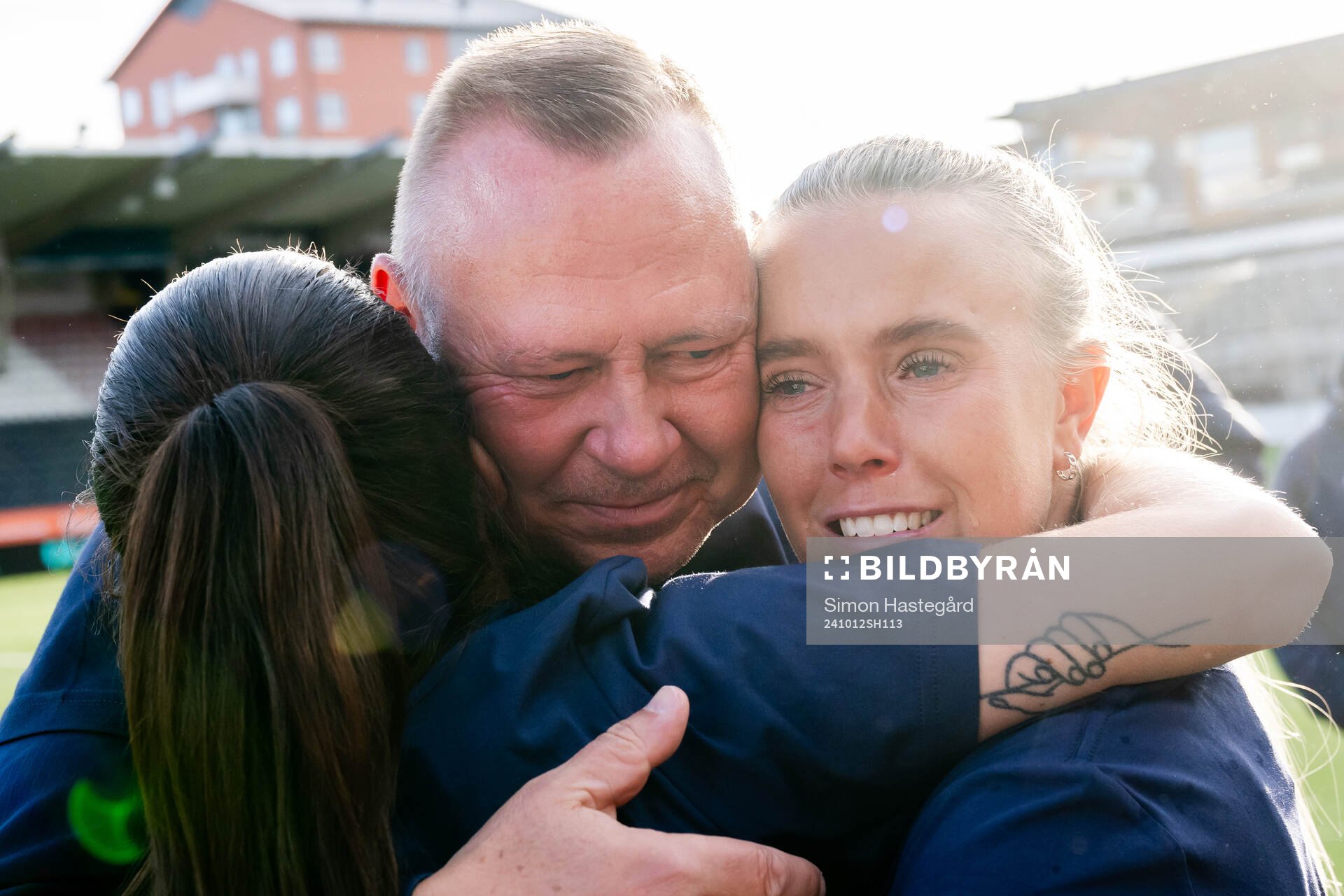 Malmö FFs Lovisa Wifvesson, lagledare Anders Nilsson och