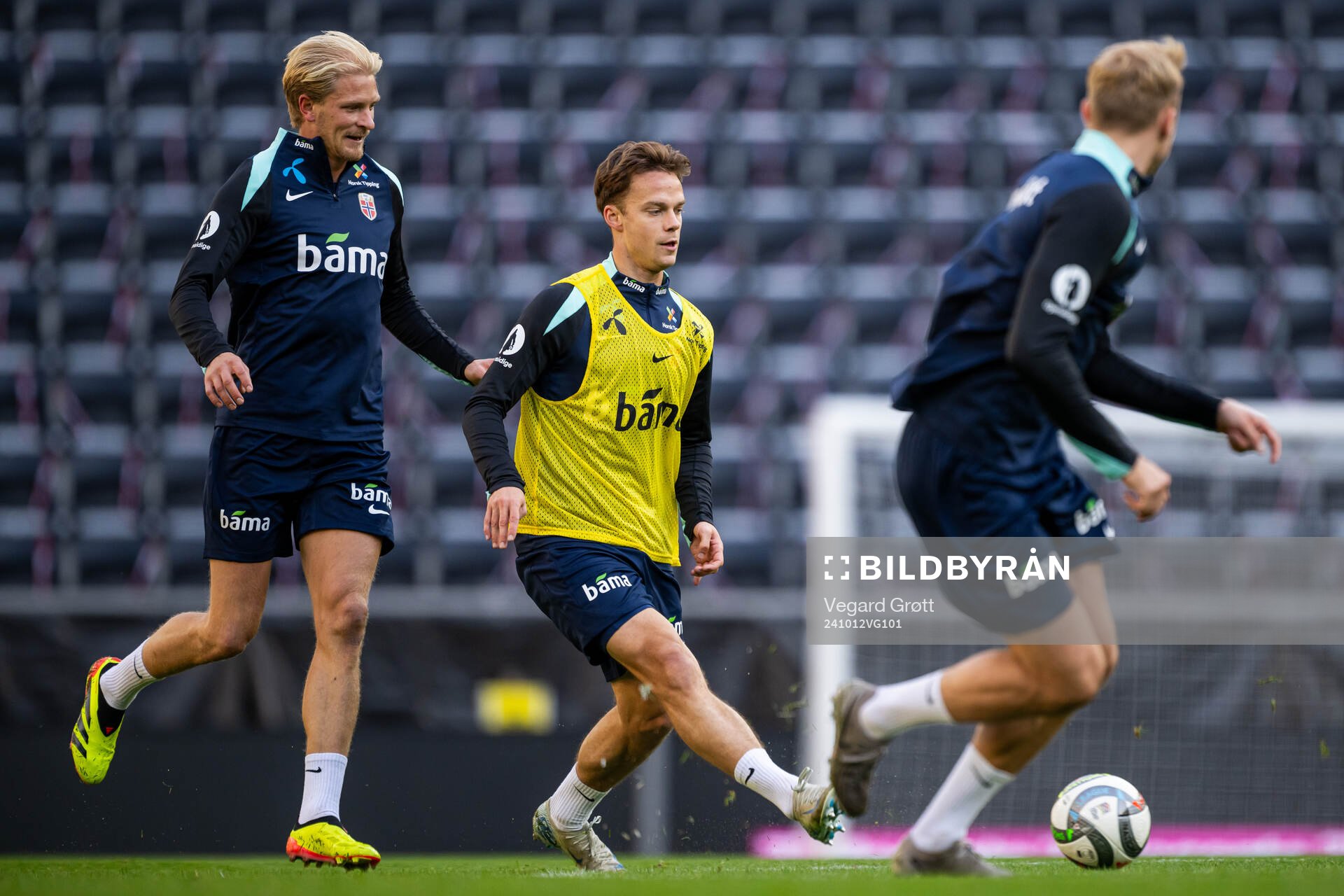 Morten Thorsby and Felix Horn Myhre of the Norwegian
