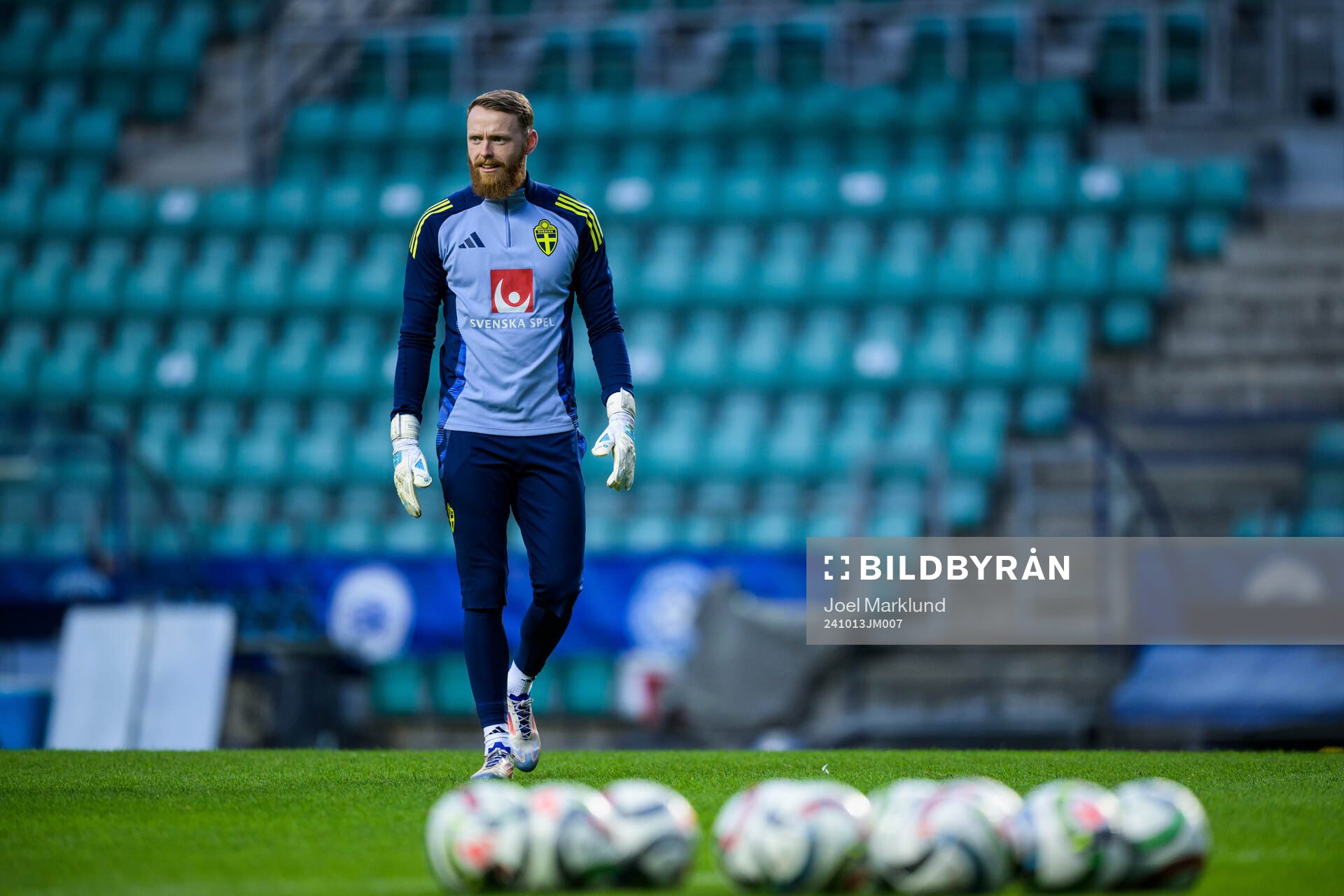 Goalkeeper Viktor Johansson of the Swedish men's national