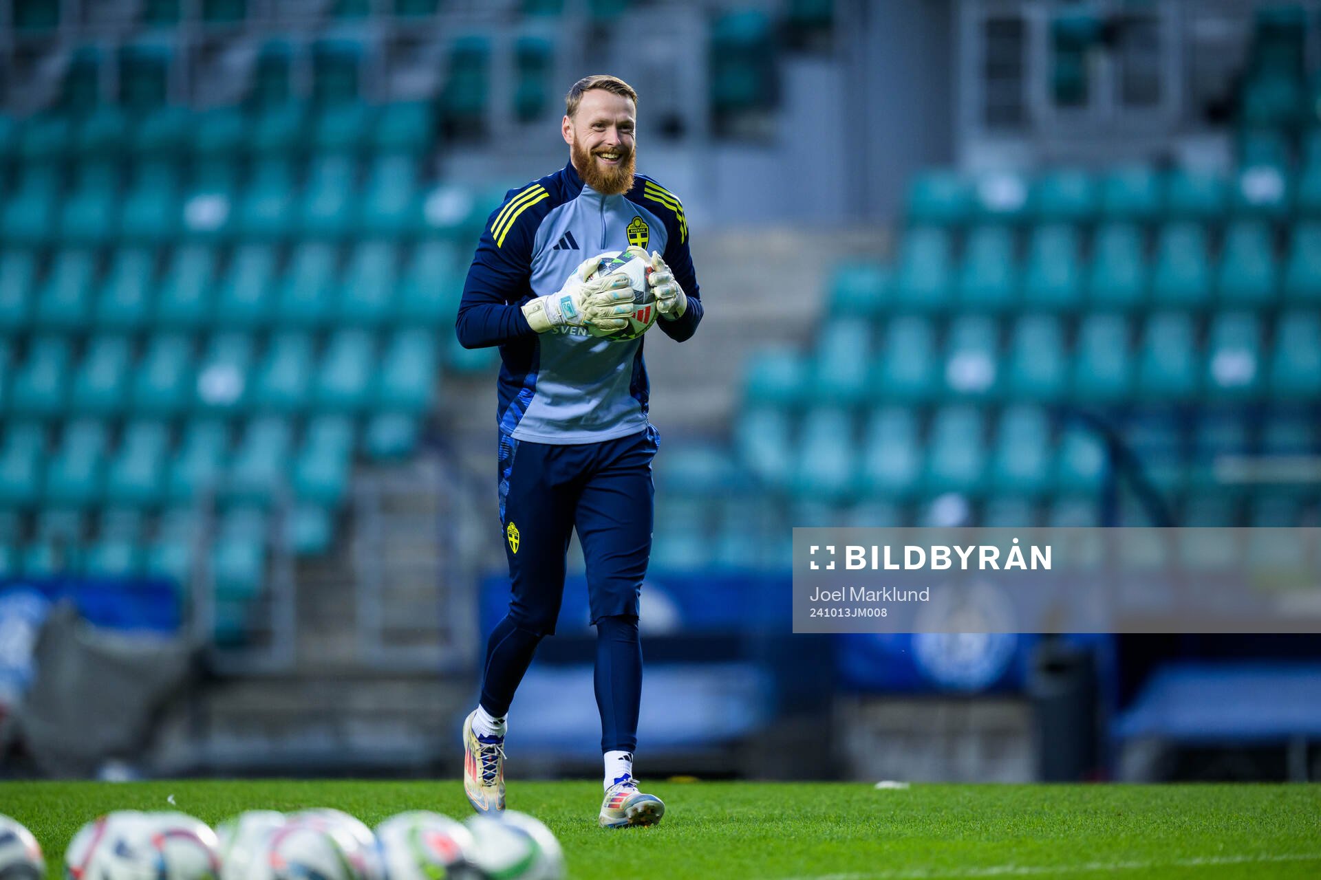 Goalkeeper Viktor Johansson of the Swedish men's national