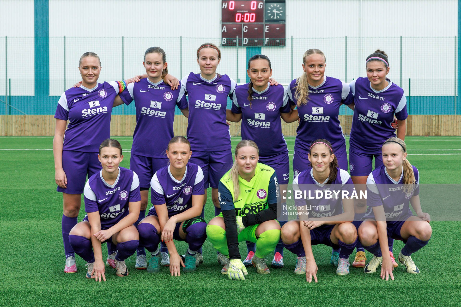 Jitex F19 inför fotbollsmatchen mellan Jitex och AIK den 13 oktober 2024 i Mölndal. 