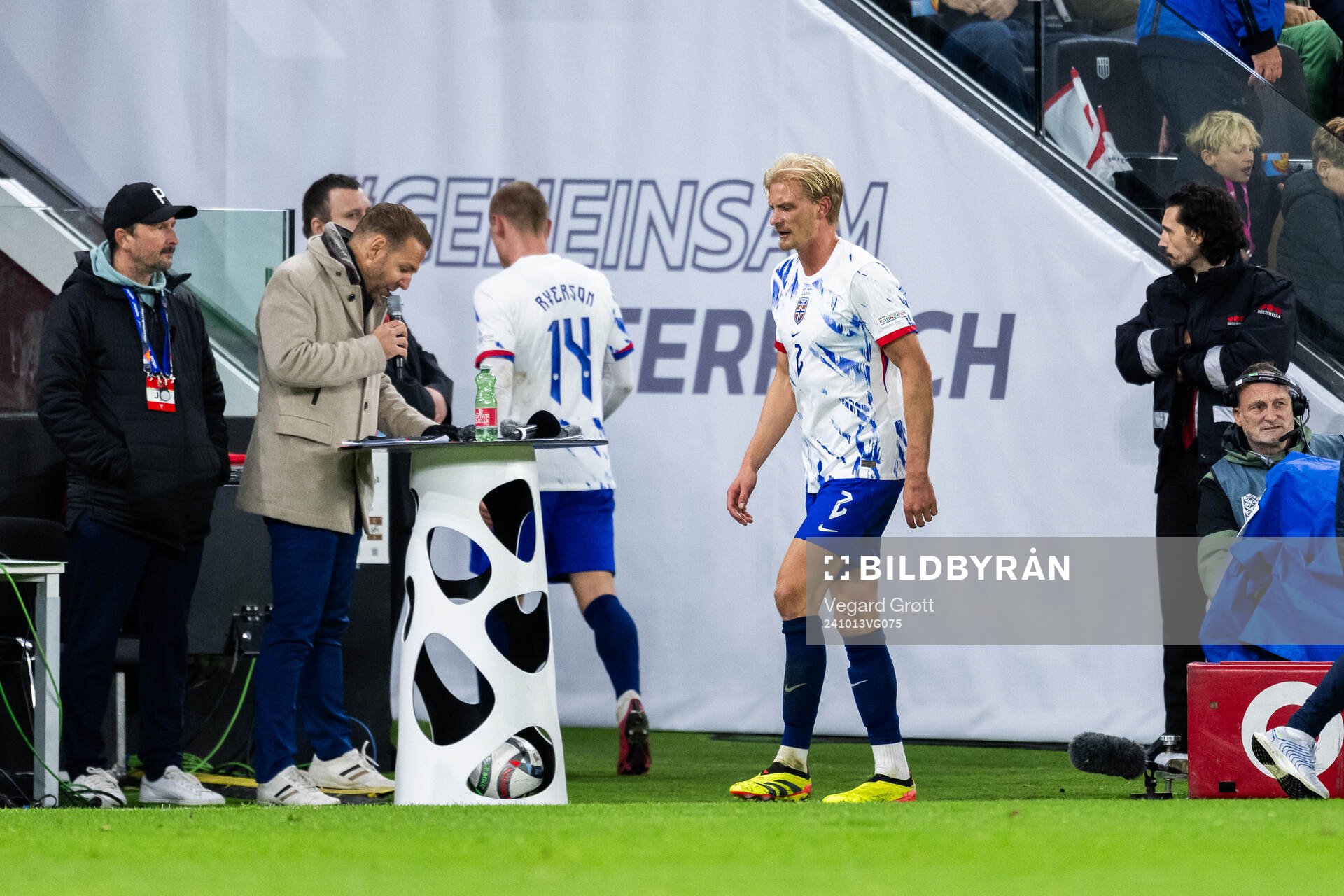 Julian Ryerson and Morten Thorsby of Norway