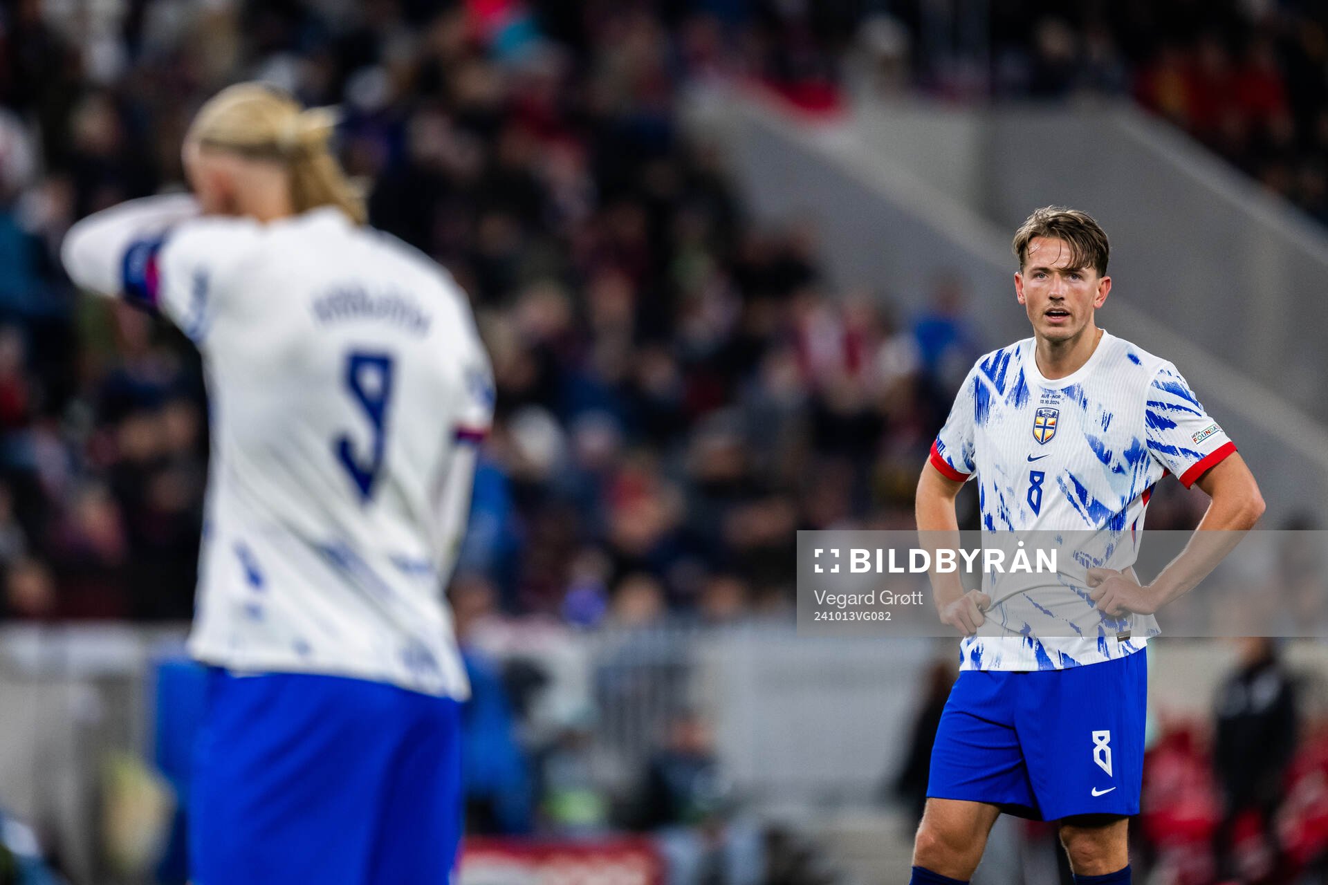 Sander Berge of Norway looks dejected