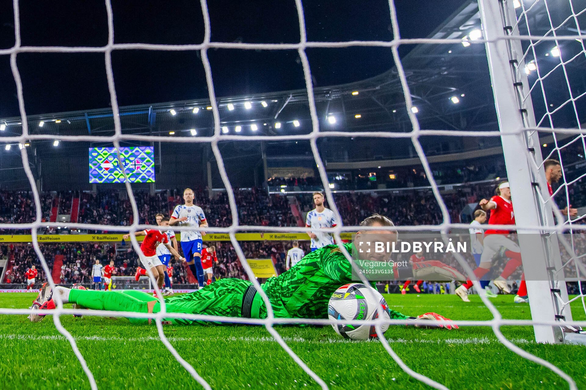 Goalkeeper Ørjan Håskjold Nyland of Norway looks dejected
