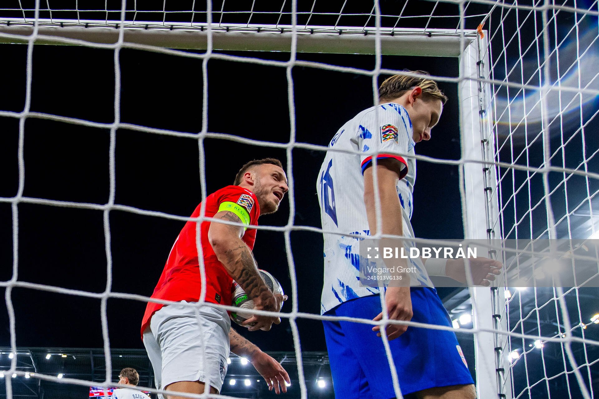 Marko Arnautovic of Austria celebrates while Marcus