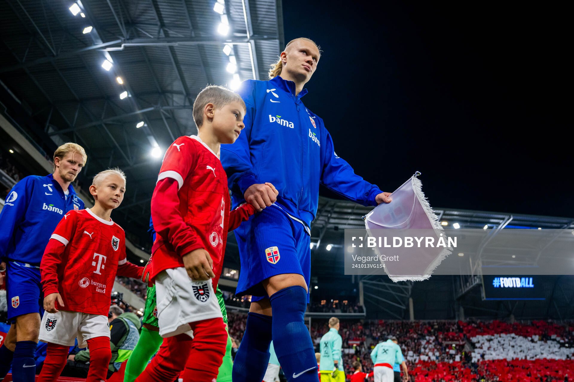 Erling Braut Haaland of Norway enters the pitch