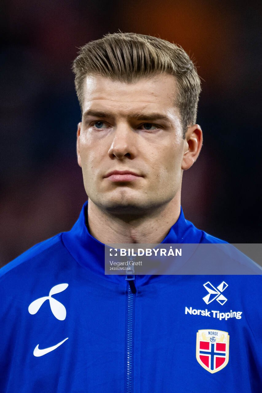 Alexander Sørloth of Norway line up