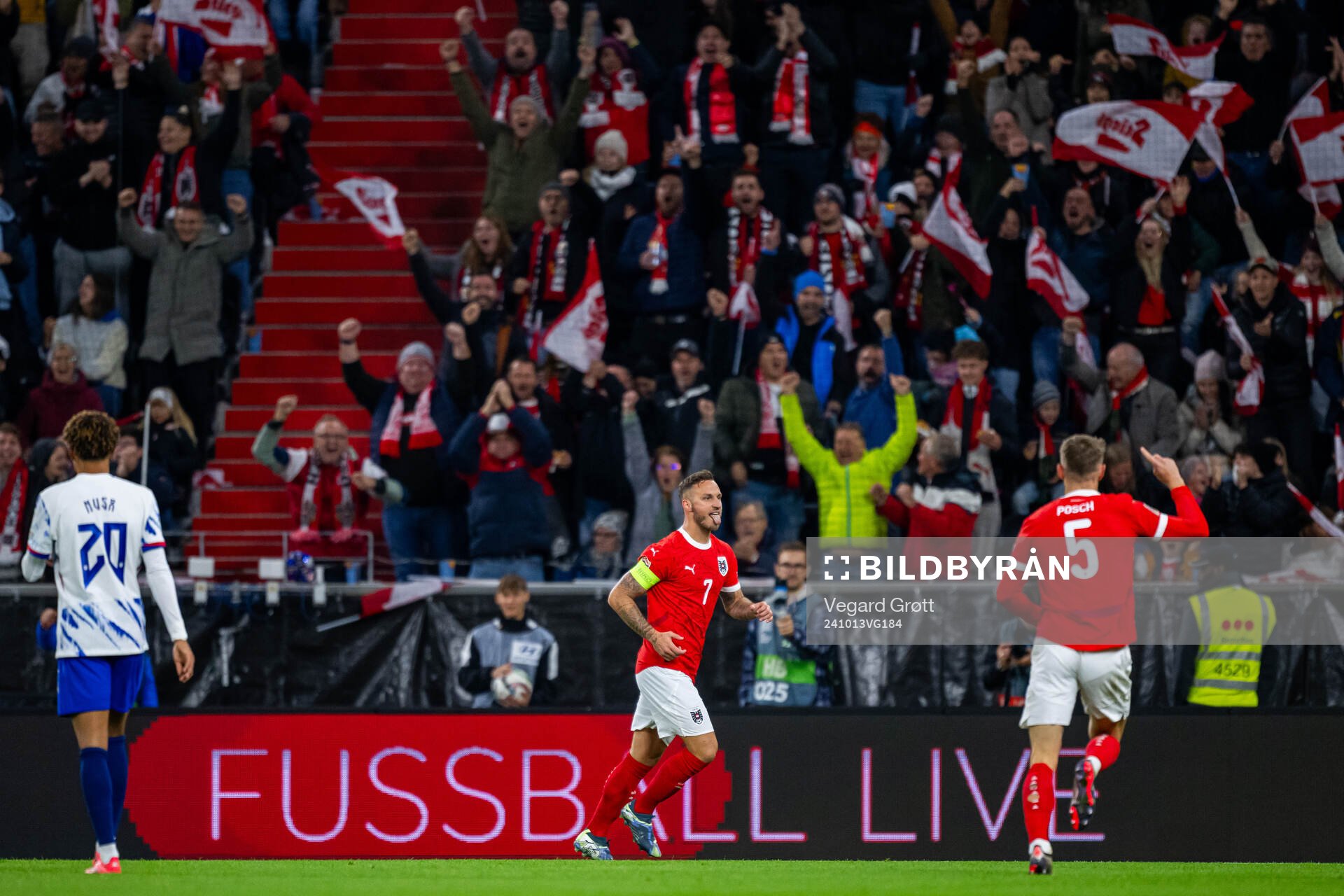 Marko Arnautovic of Austria celebrates
