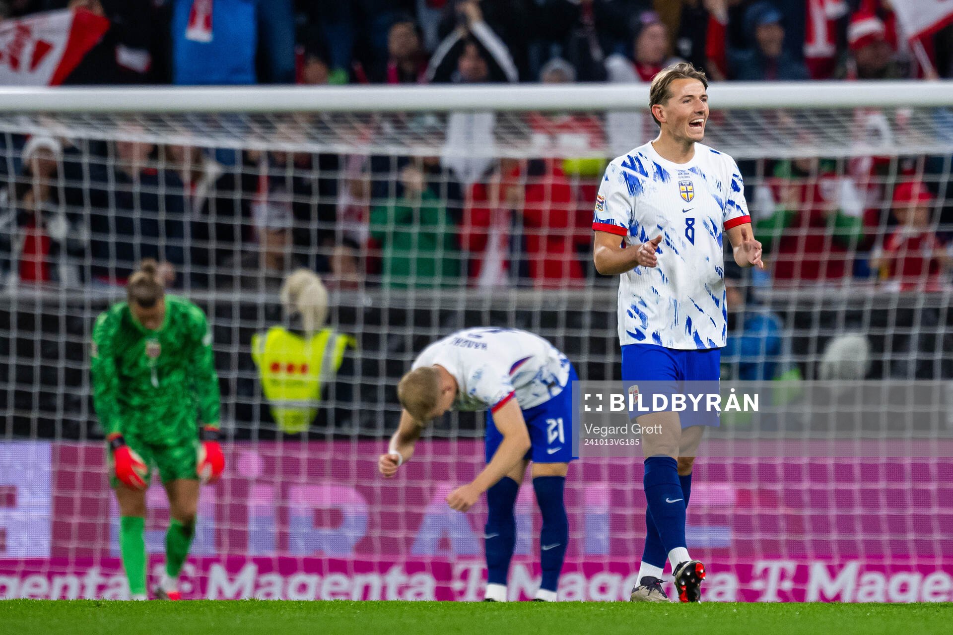 Sander Berge of Norway looks dejected