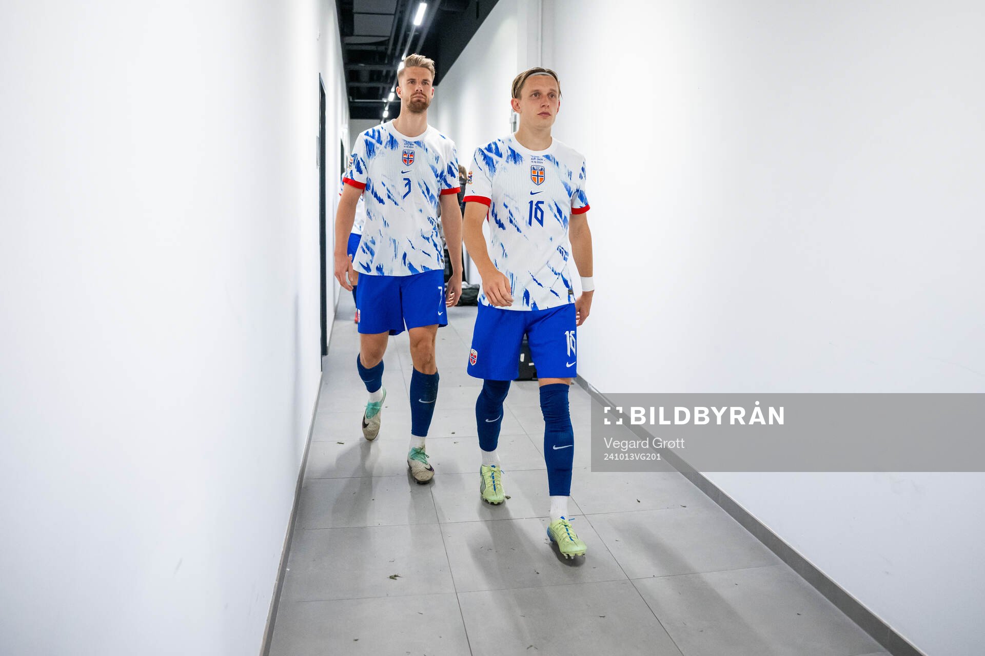 Kristoffer Ajer and Marcus Holmgren Pedersen of Norway at