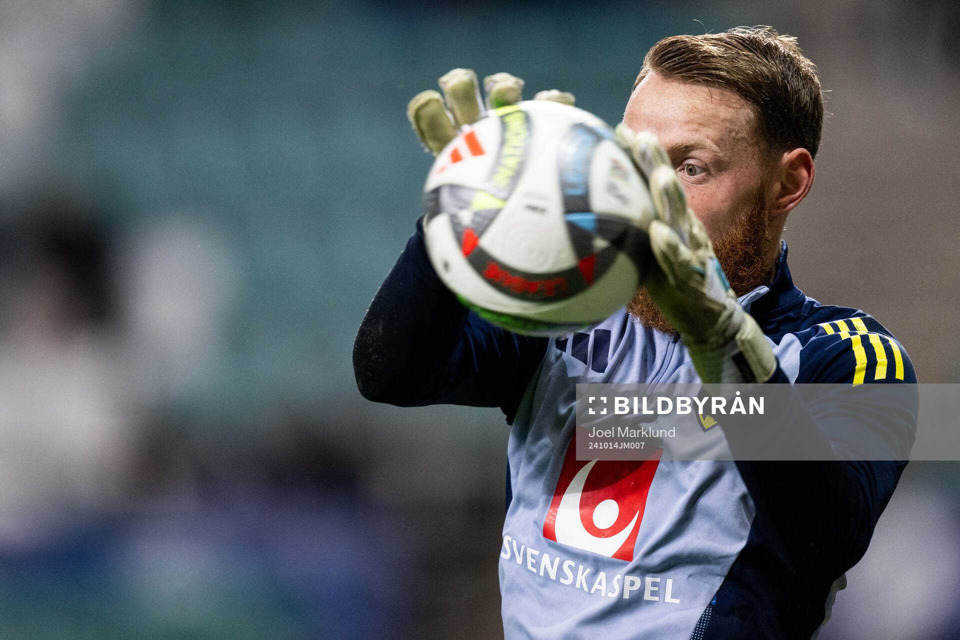 Goalkeeper Viktor Johansson of Sweden