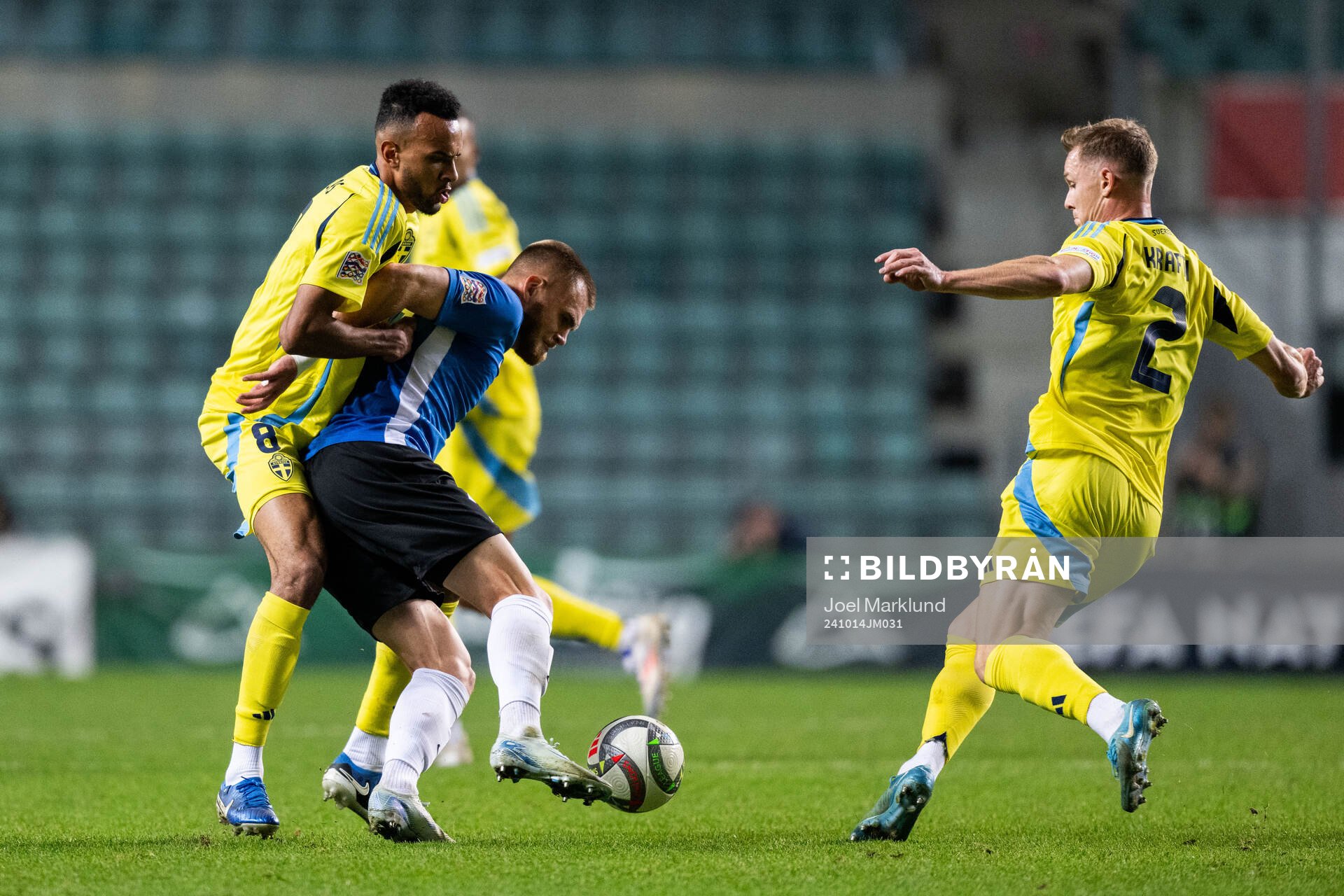 Alex Douglas and Emil Krafth of Sweden against Alex