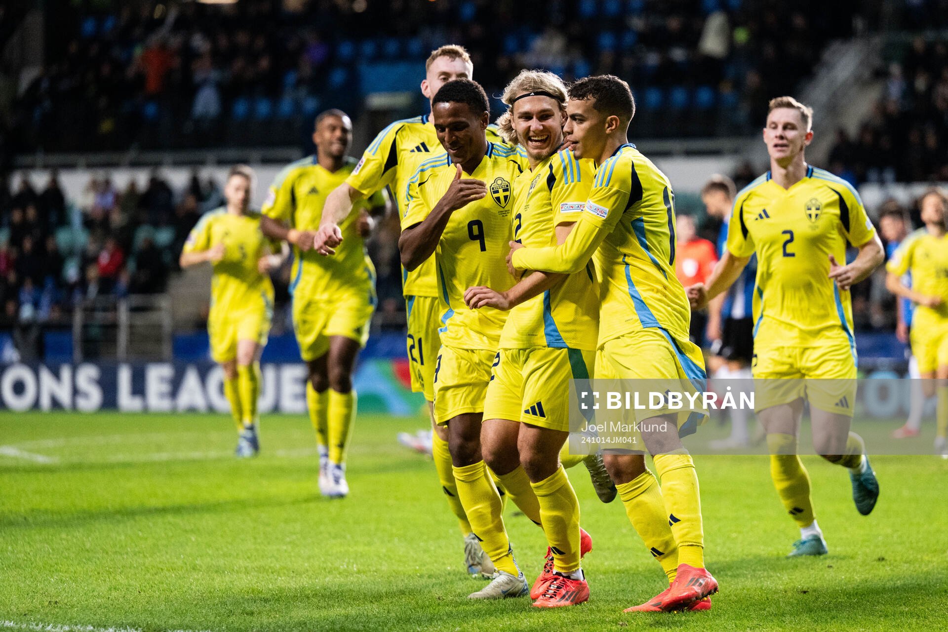 Niclas Eliasson, Sebastian Nanasi and Yasin Ayari of Sweden