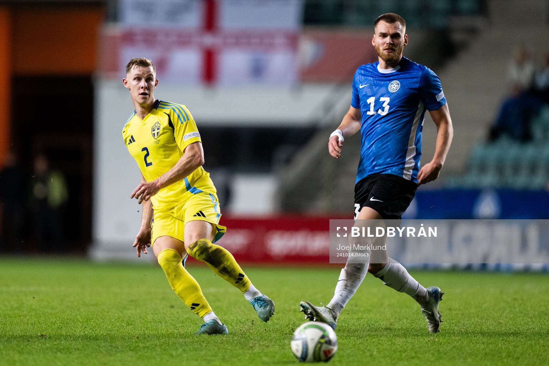 Emil Krafth of Sweden and Alex Matthias Tamm of Estonia