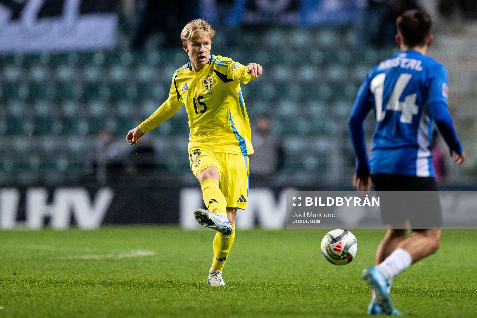 Daniel Svensson of Sweden during the Nations League football match between Estonia and Sweden on October 14, 2024 in Tallinn. 