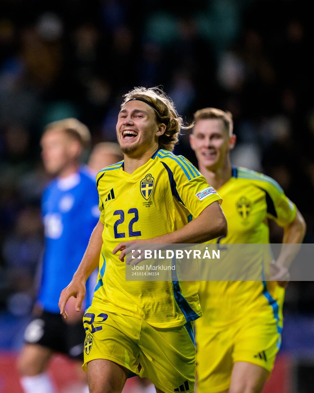 Sebastian Nanasi of Sweden celebrates the 0-1 goal