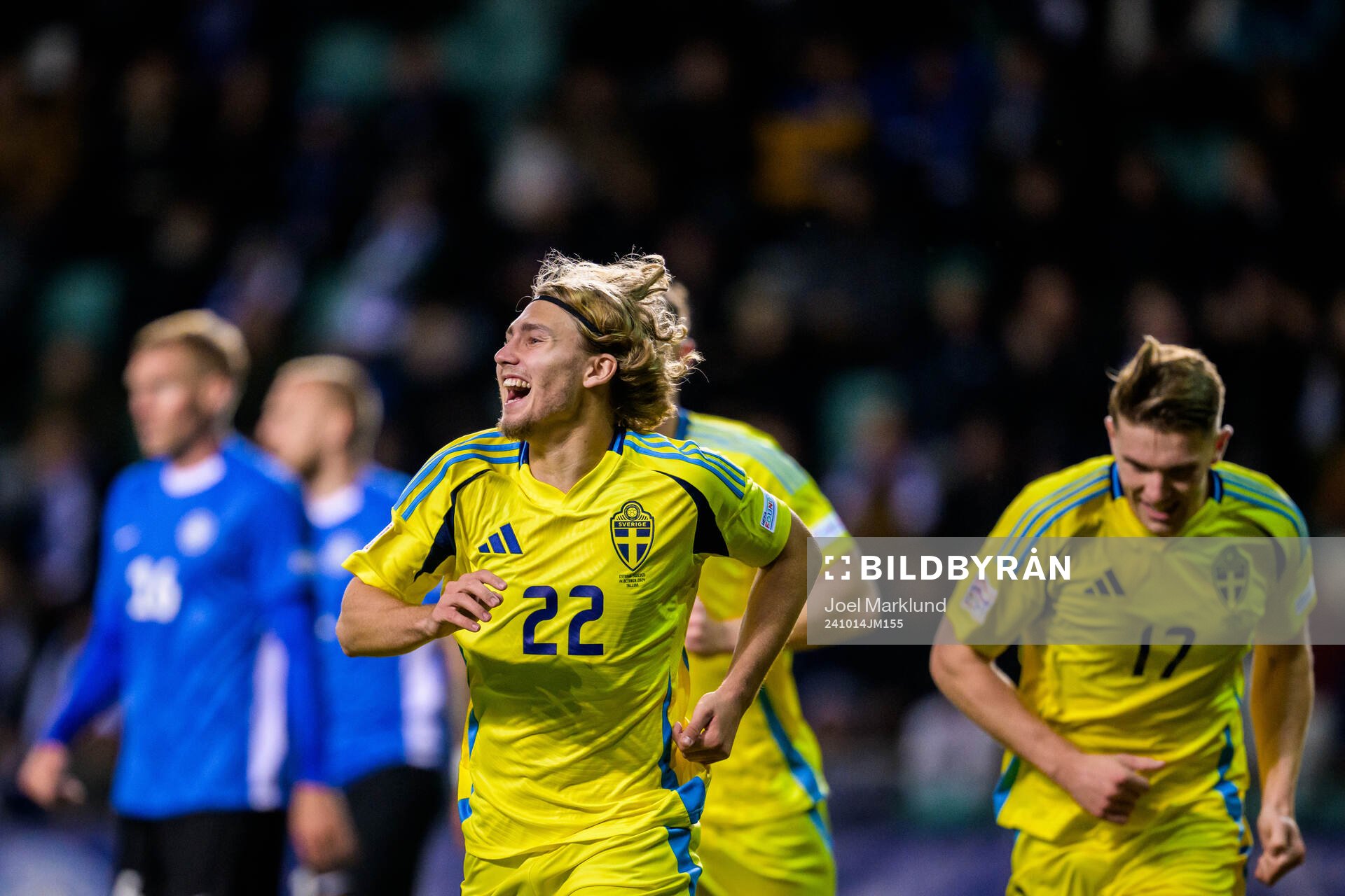 Sebastian Nanasi of Sweden celebrates the 0-1 goal