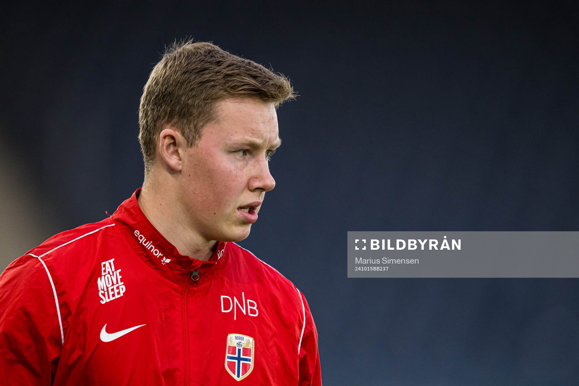 Magnus Rugland Ree of Norway ahead of the UEFA European Under-21 Qualifier football match between Norway and Turkey on October 15, 2024 in Stavanger.