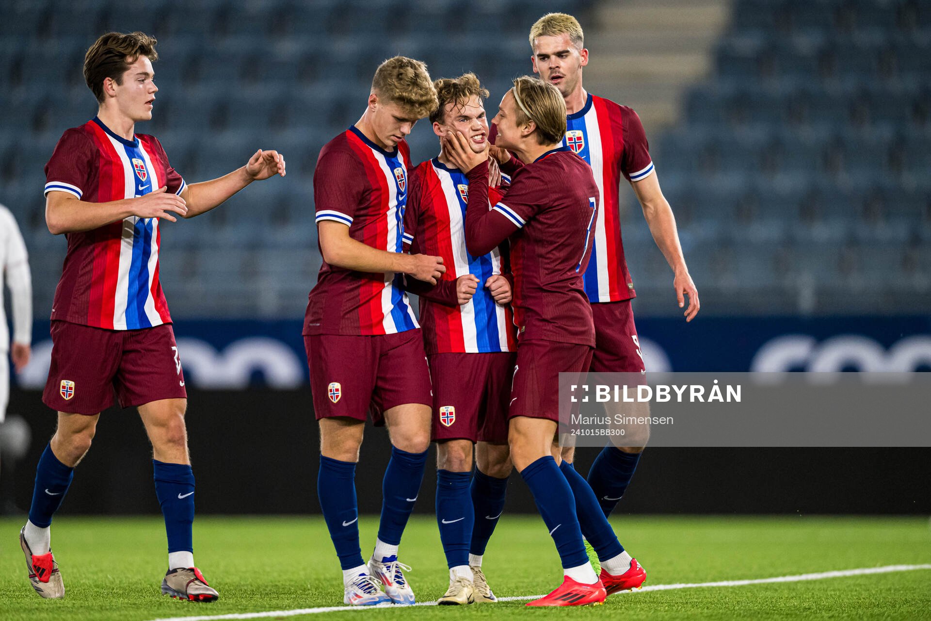 Kristian Malt Arnstad of Norway celebrates