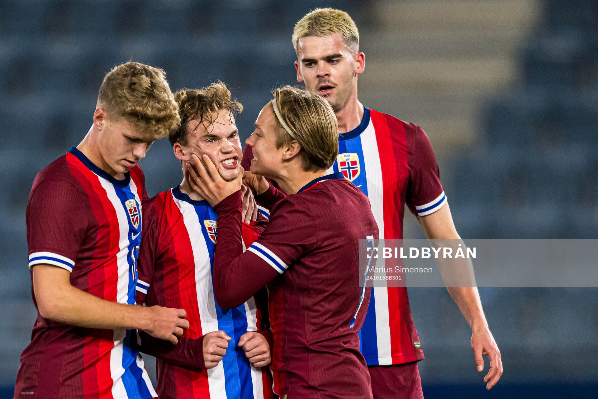 Kristian Malt Arnstad of Norway celebrates