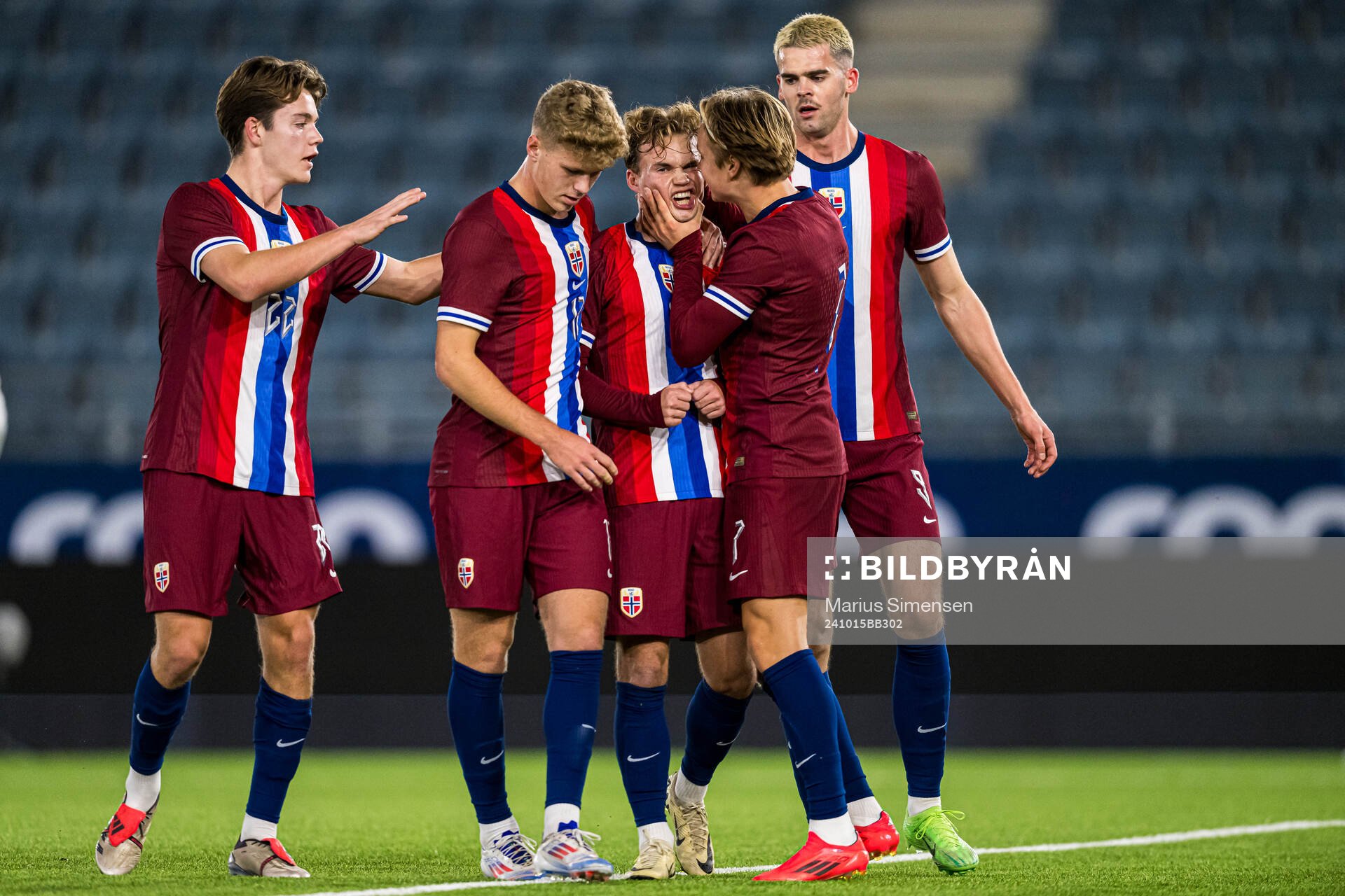 Kristian Malt Arnstad of Norway celebrates