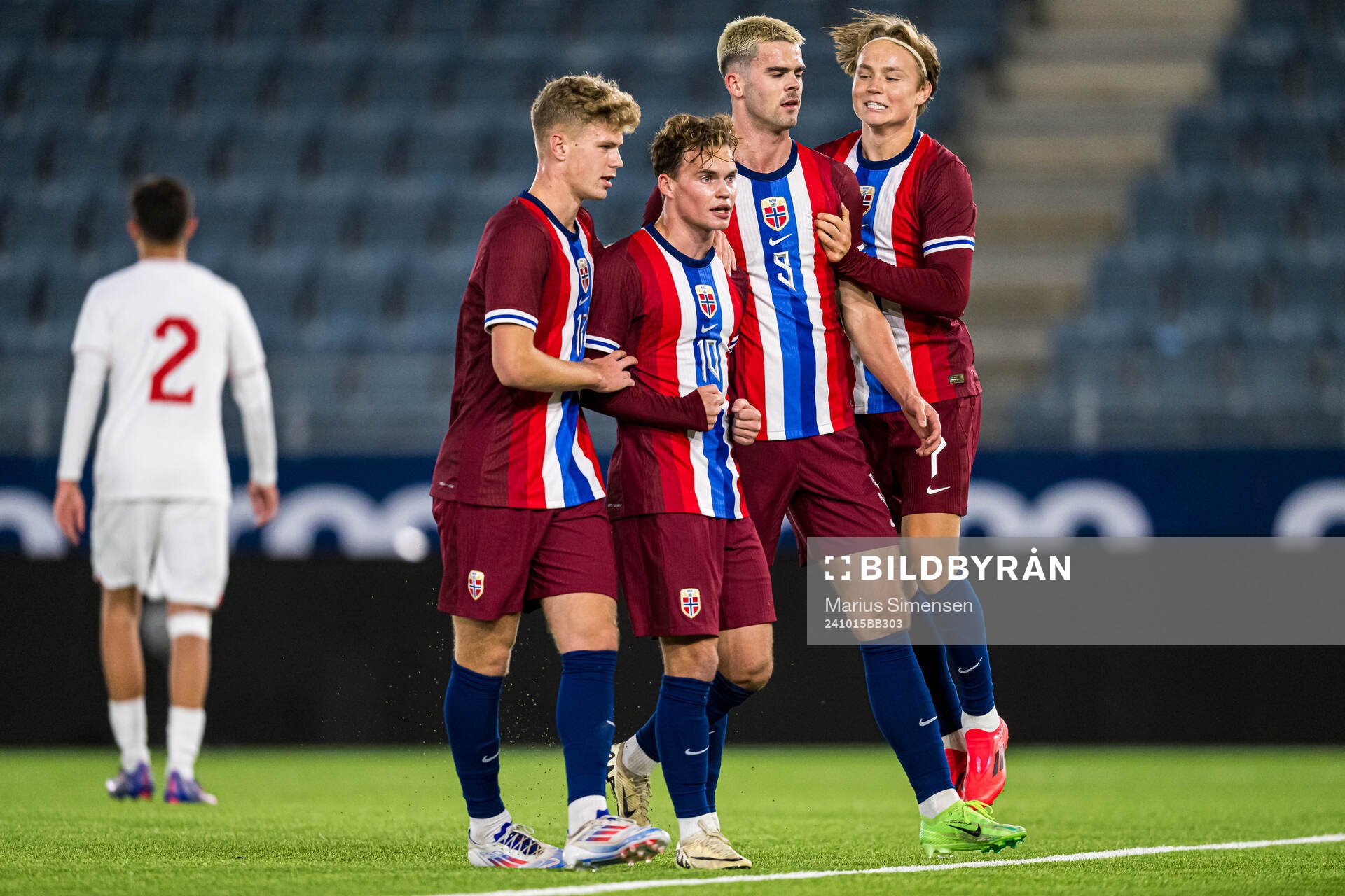 Kristian Malt Arnstad of Norway celebrates