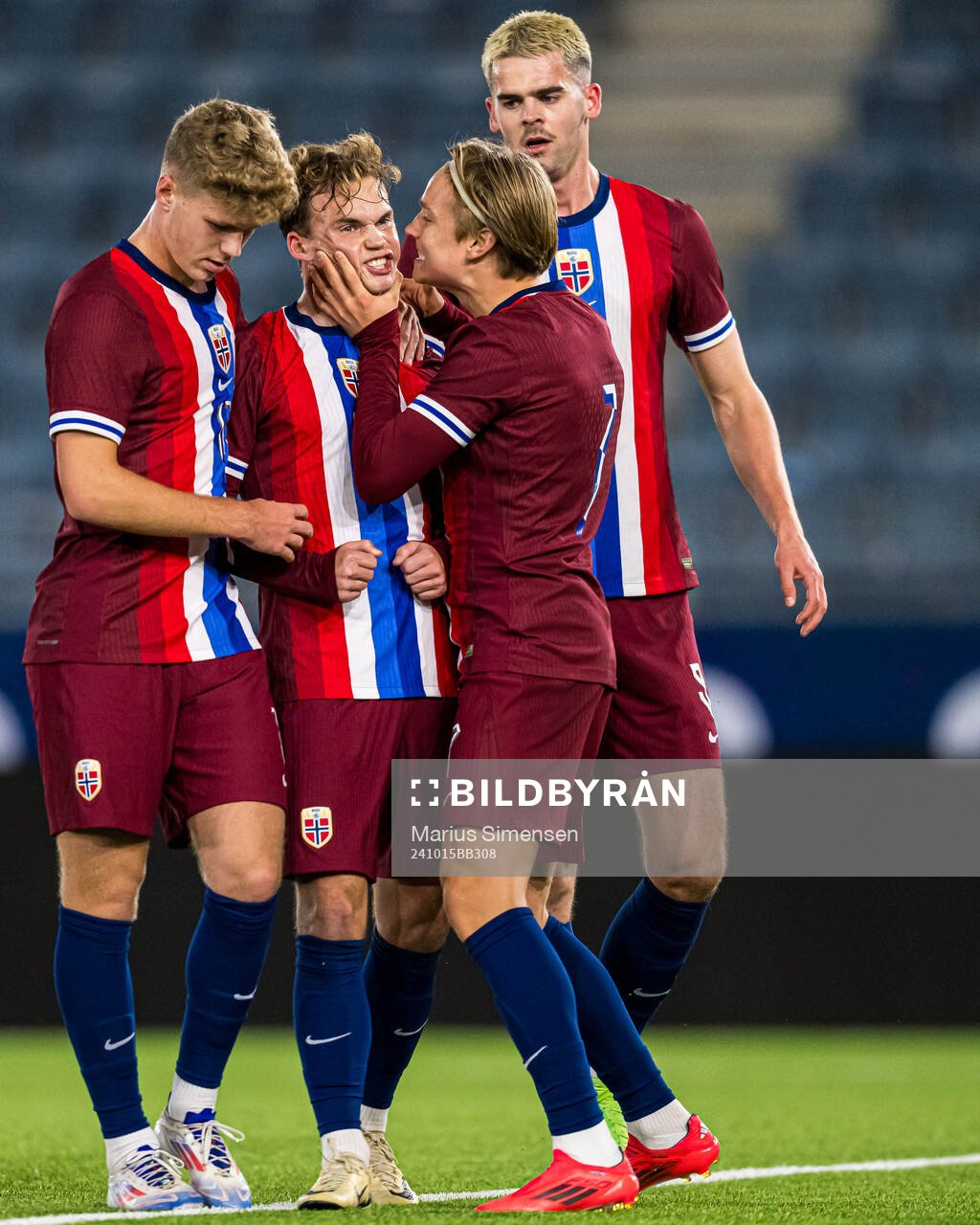 Kristian Malt Arnstad of Norway celebrates
