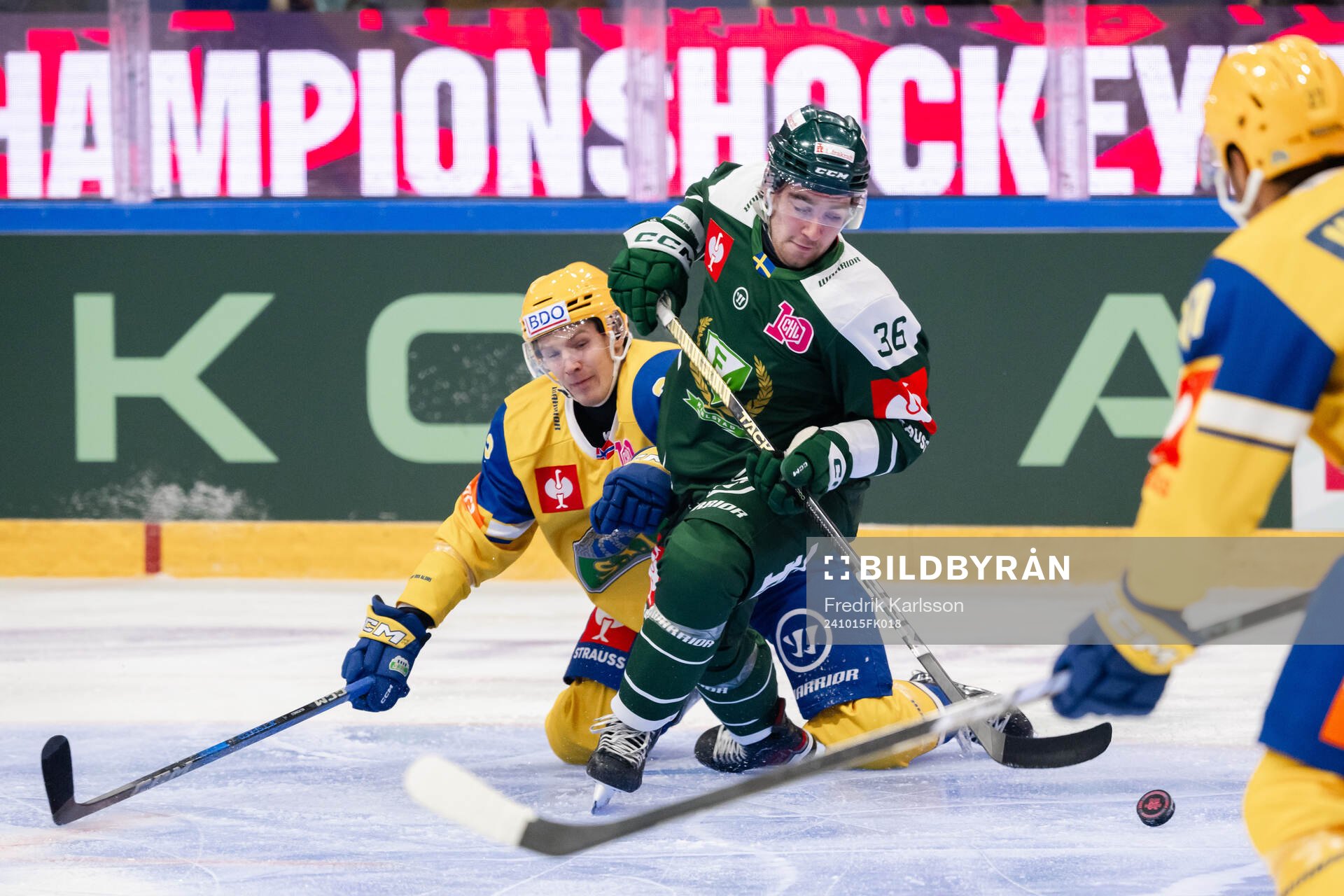 Martin Rönnild of Storhamar and Wille Johansson of