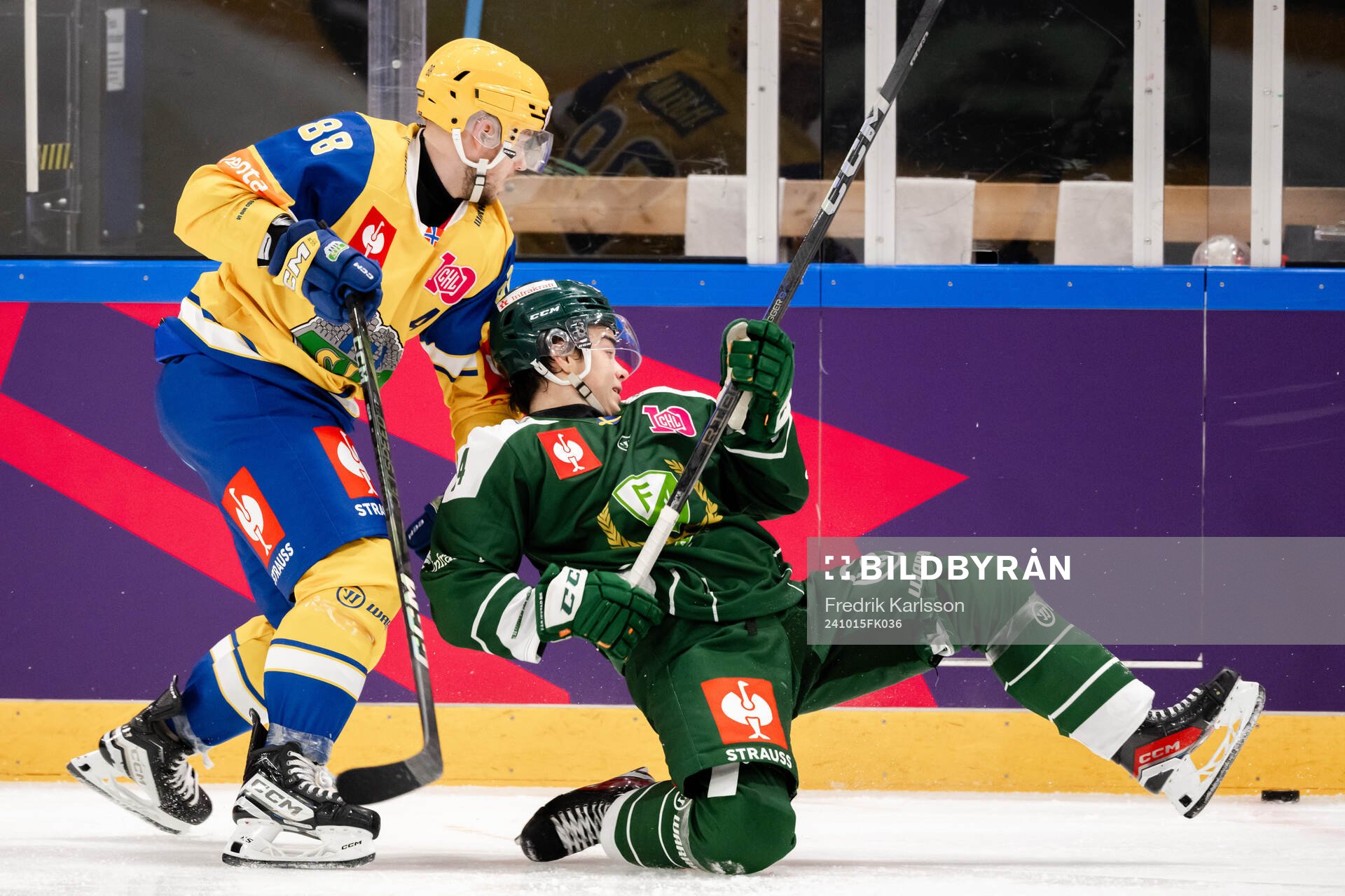 Andreas Hjelm of Storhamar and Elias Straume Vatne of