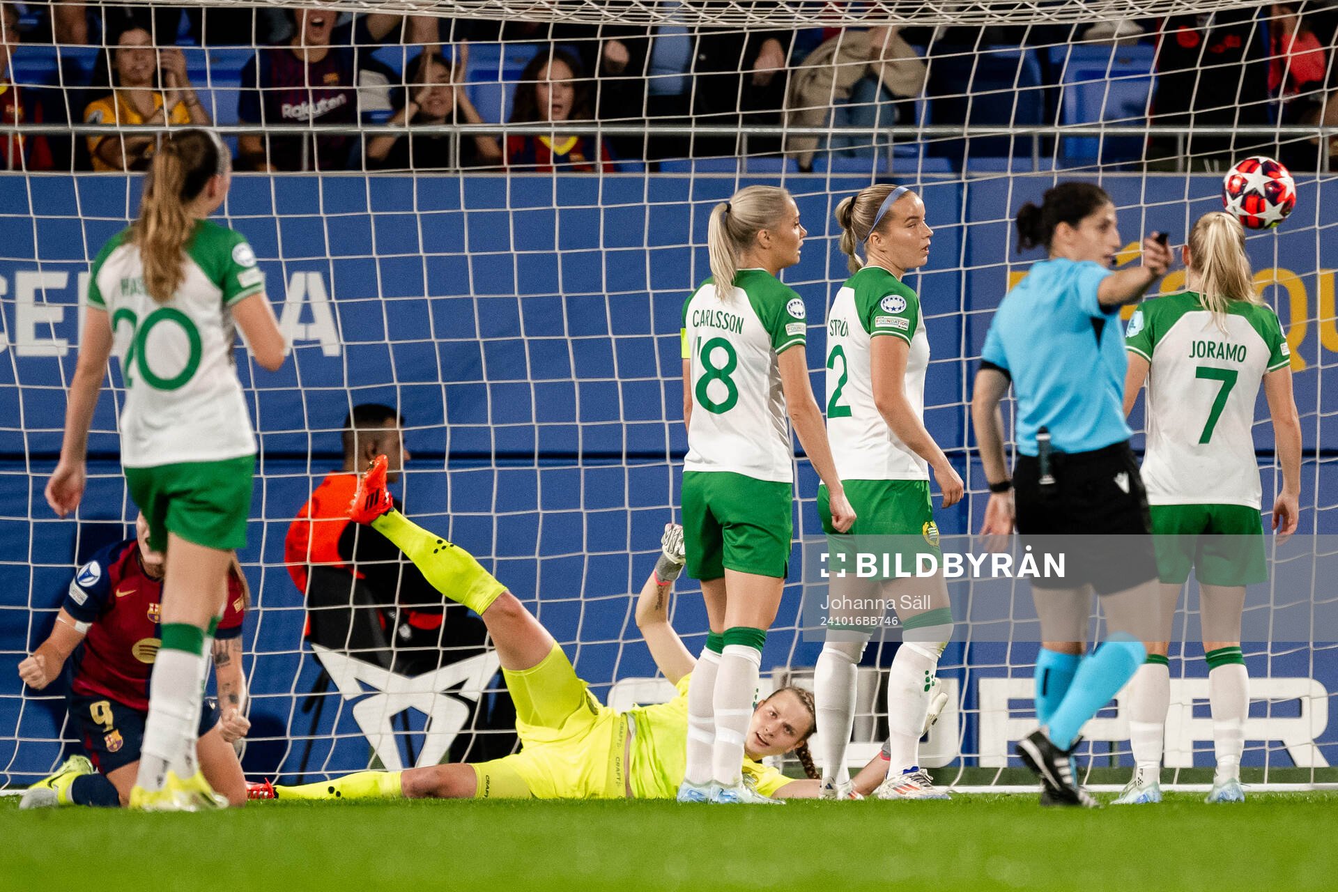 Goalkeeper Anna Tamminen of Hammarby looks dejected