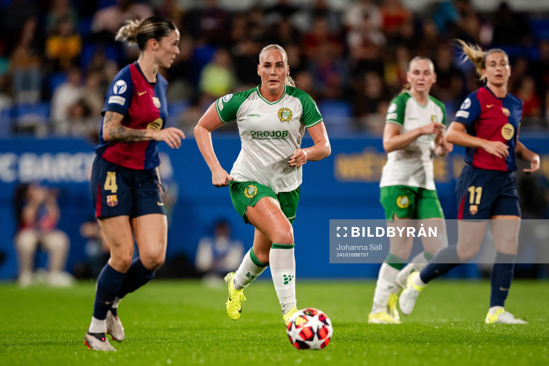 Maria Leon of Barcelona and Cathinka Tandberg of Hammarby