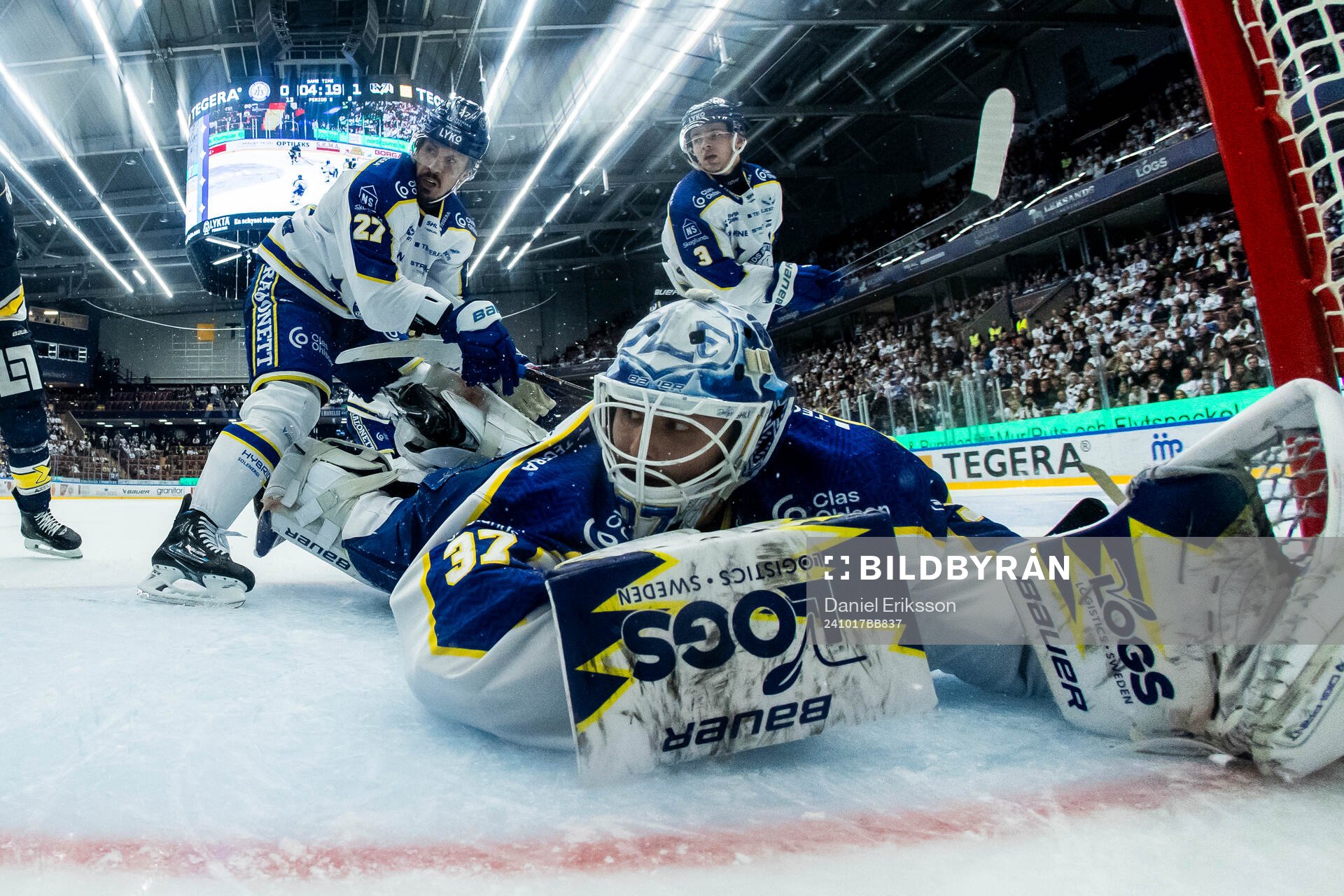 Leksands målvakt Jakob Hellsten och Leksands Marek Hrivik
