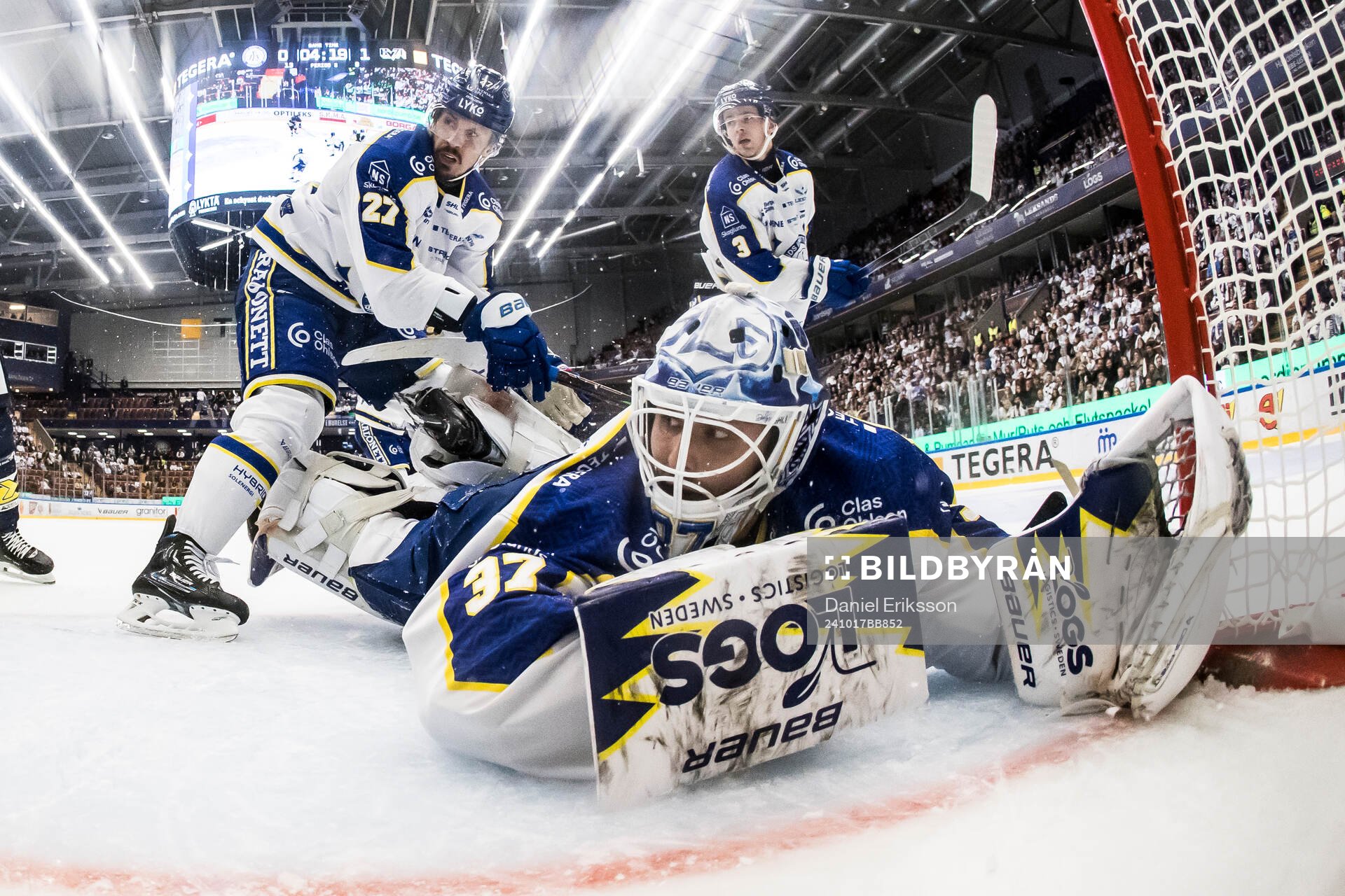 Leksands målvakt Jakob Hellsten och Leksands Marek Hrivik