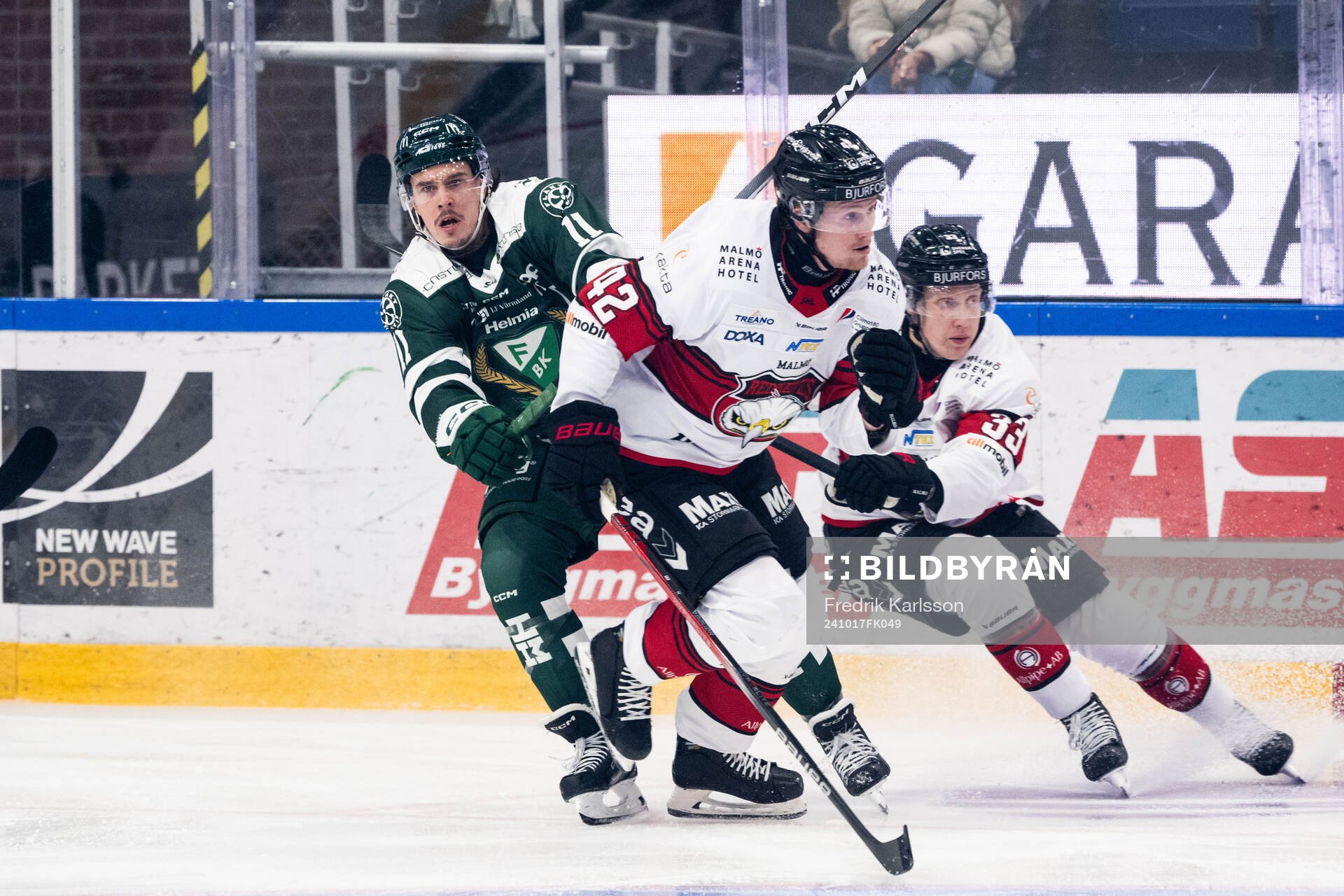 Färjestads Joakim Nygård och Malmö Redhawks Robin Salo