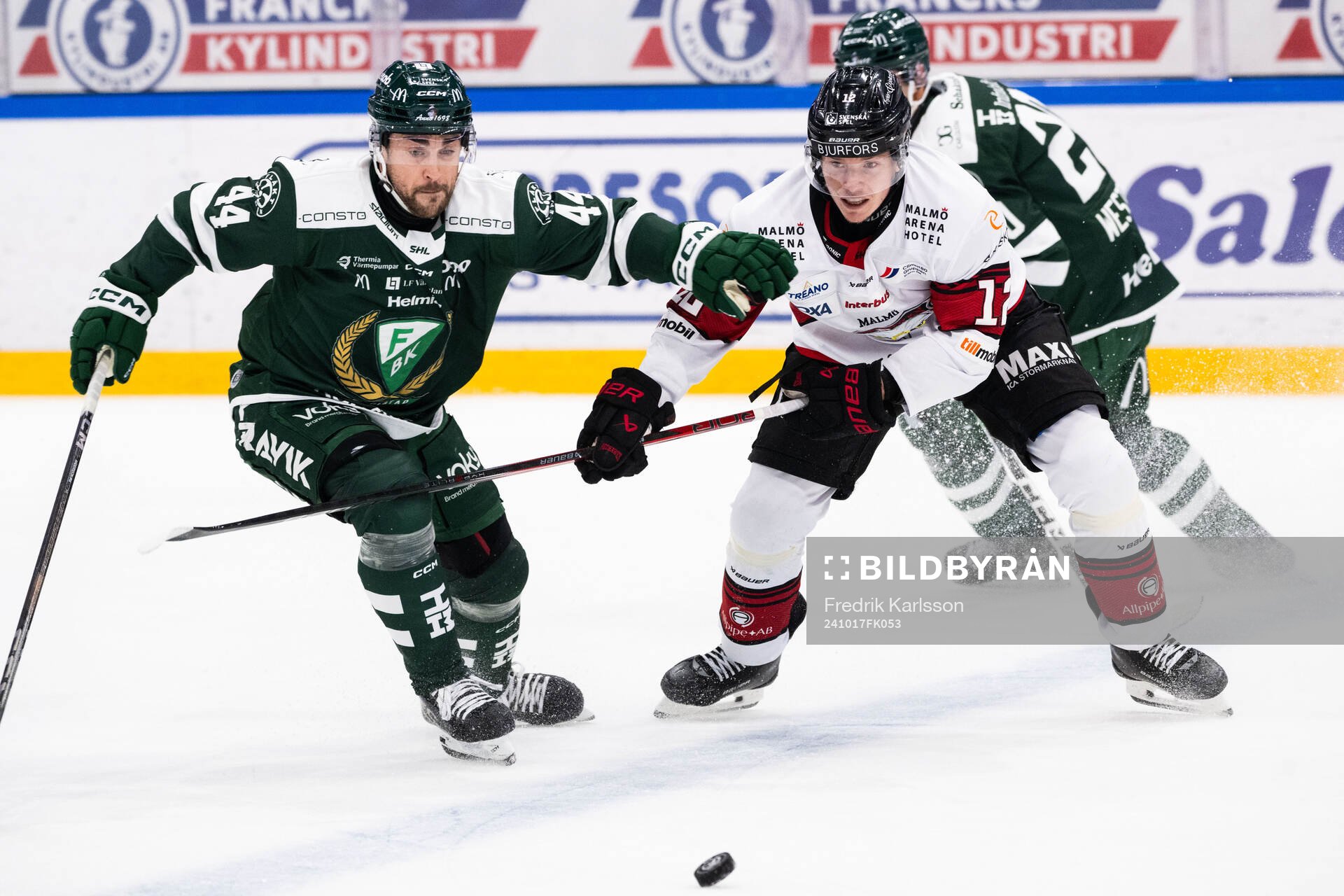Färjestads Jonathan Andersson och Malmö Redhawks Linus