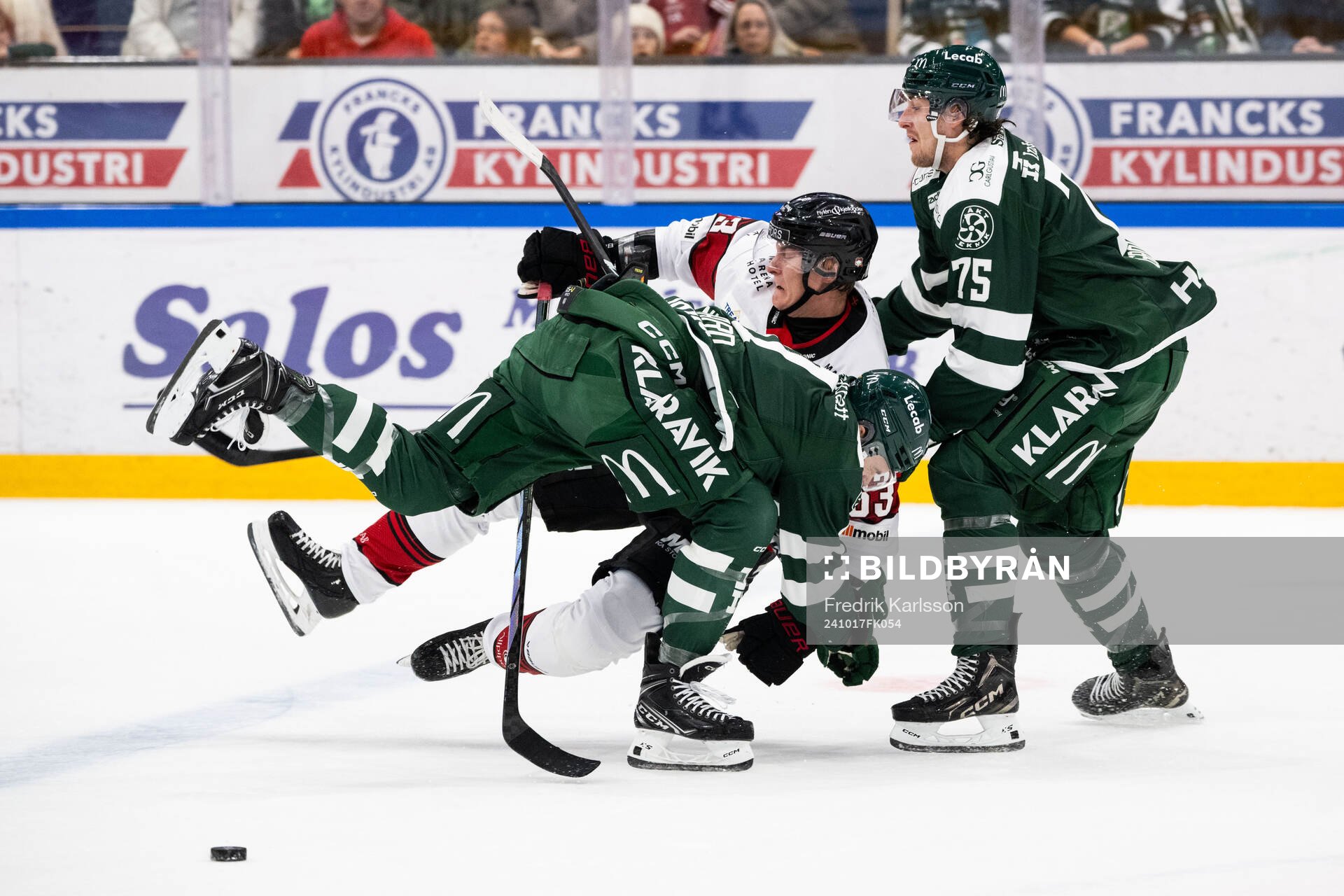 Färjestads Joakim Nygård och Jeremy Salvas Groleau mot