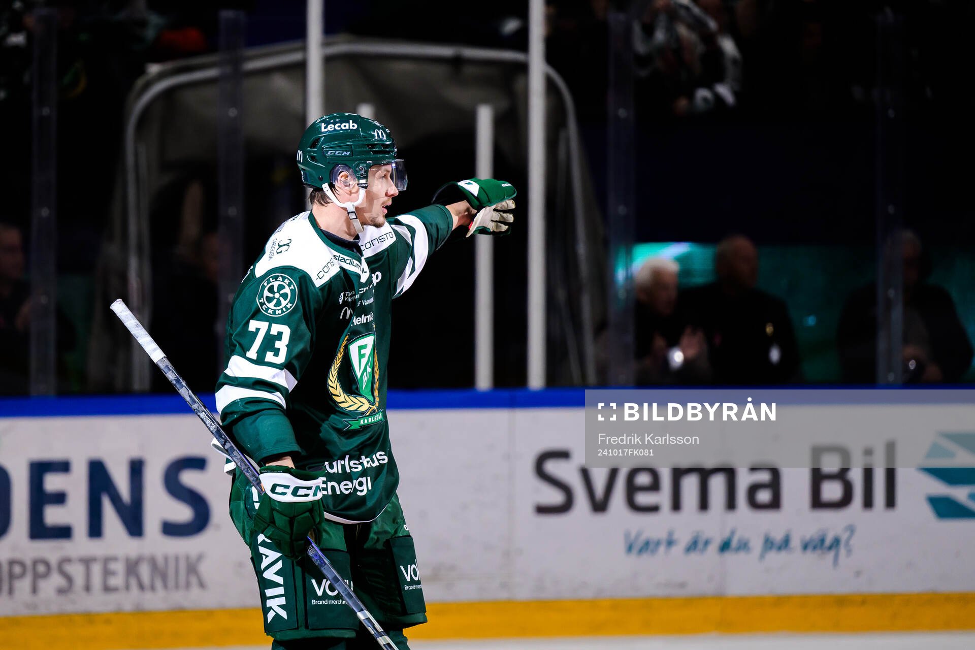 Färjestads Adam Ollas Mattsson jublar