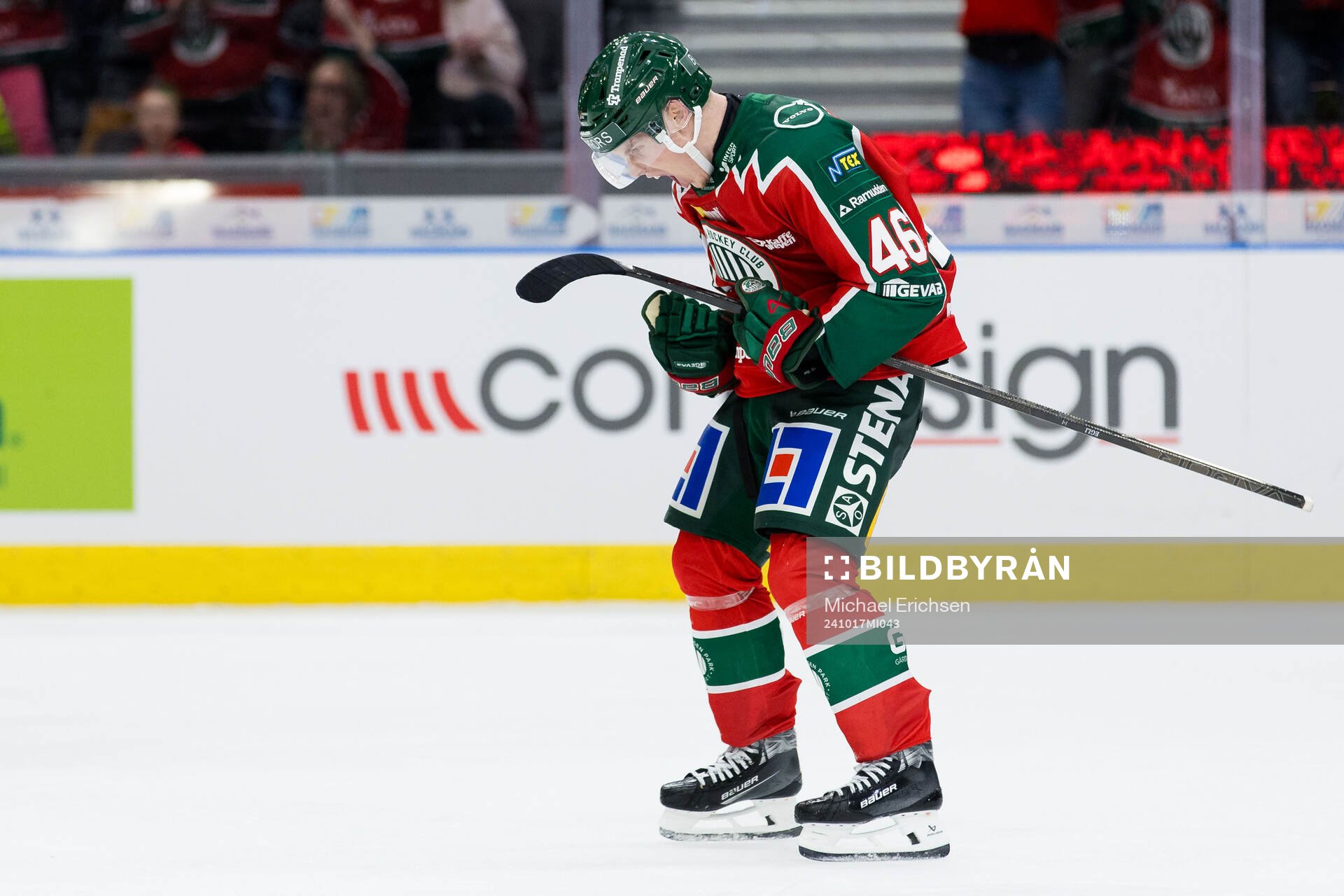 Frölundas Dominik Egli jublar