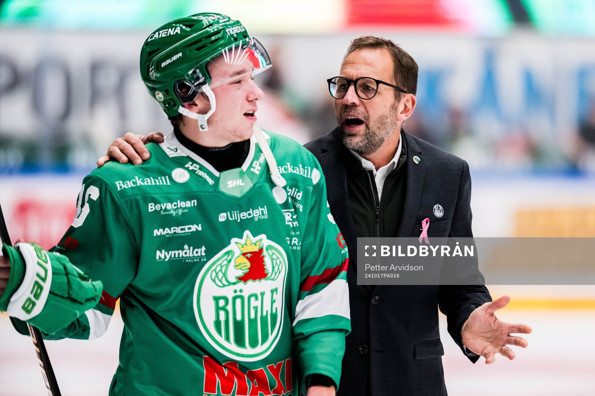 Rögles Axel Smeds och tränare Roger Hansson