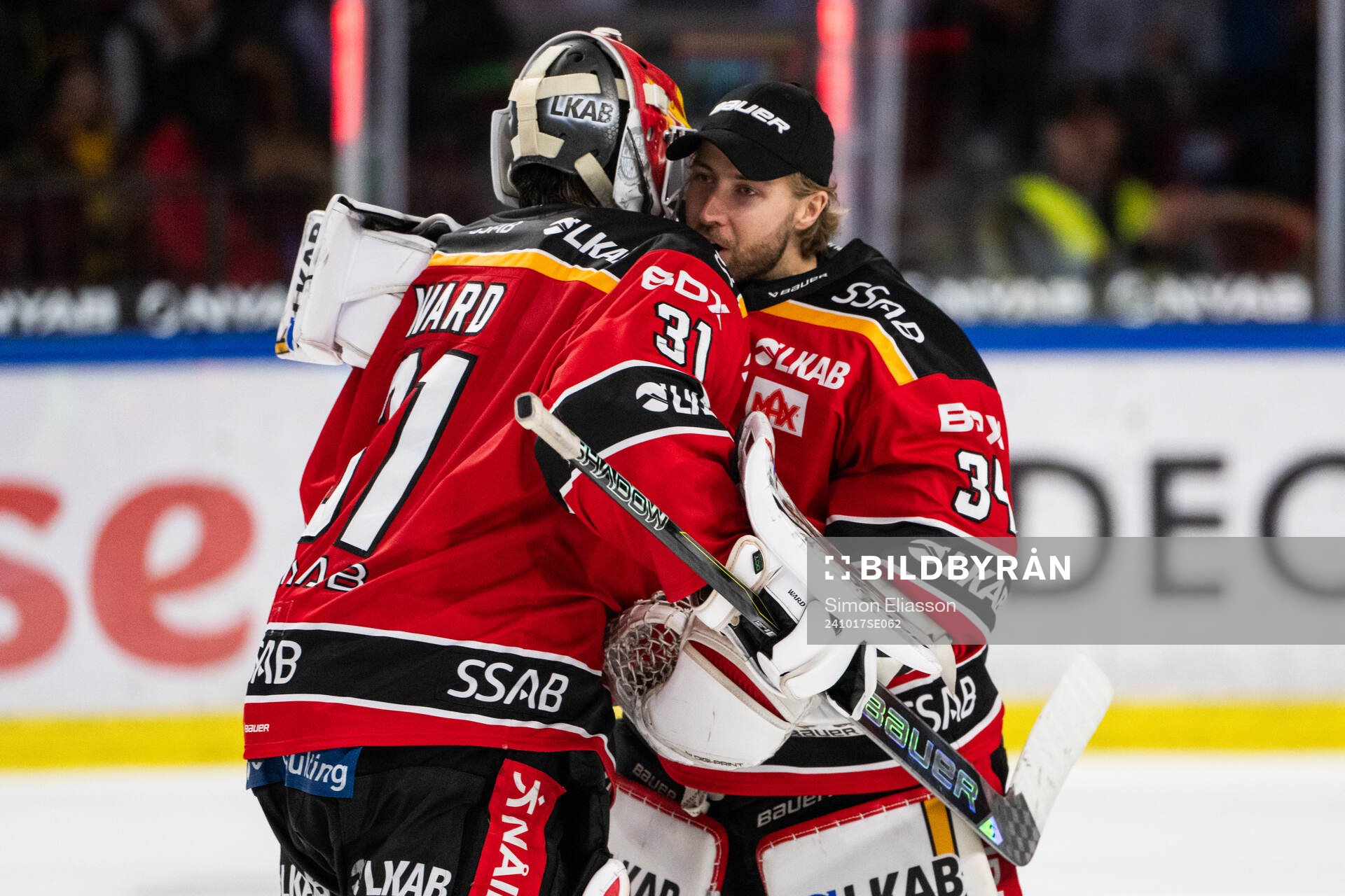 Luleås målvakt Matteus Ward och målvakt Joel Lassinantti