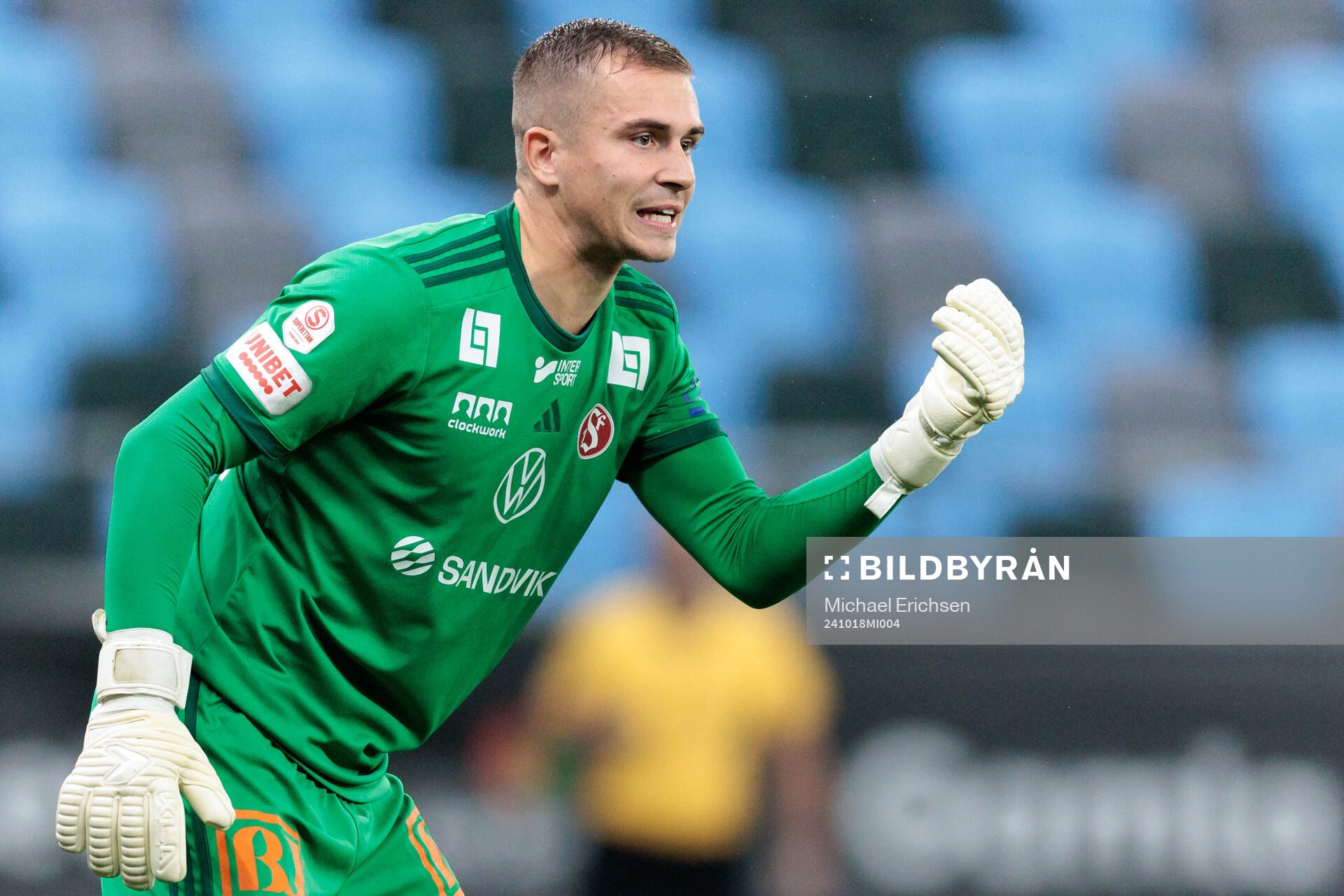 Sandvikens IFs målvakt Felix Jakobsson