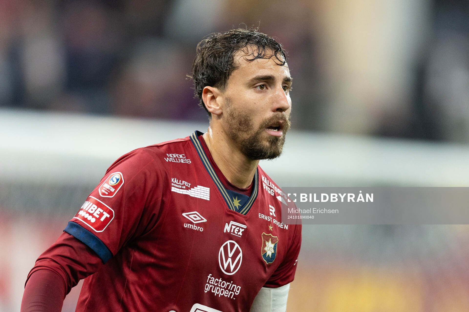Örgrytes Jonathan Azulay under fotbollsmatchen i Superettan mellan Örgryte och Sandvikens IF den 18 oktober 2024 i Göteborg. 