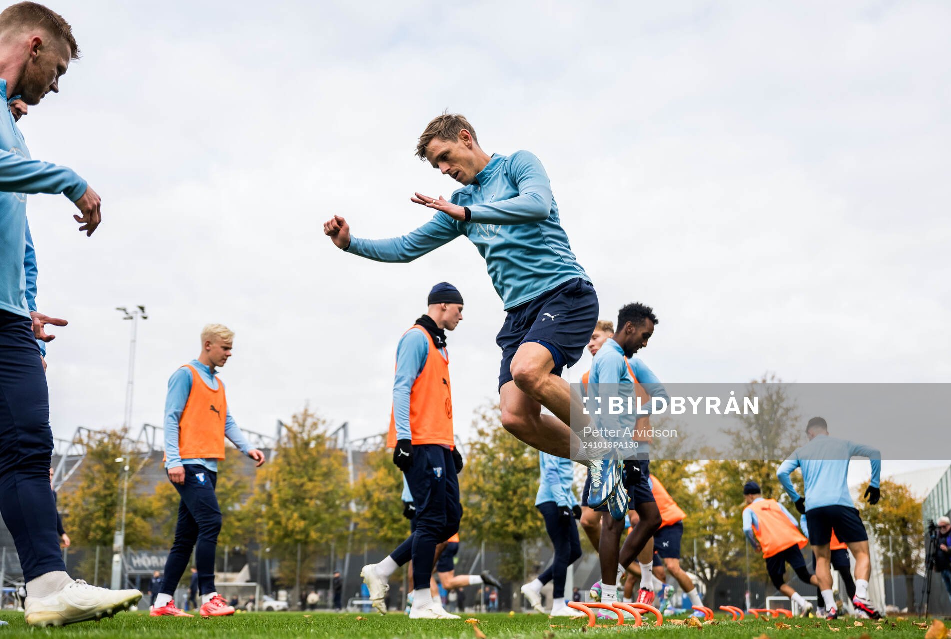 Malmö FFs Søren Rieks under en fotbollsträning med Malmö FF den 18 oktober 2024 i Malmö. 