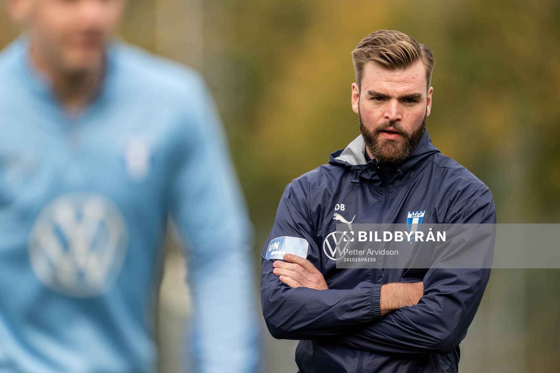 Malmö FFs naprapat David Björkman under en fotbollsträning med Malmö FF den 18 oktober 2024 i Malmö. 