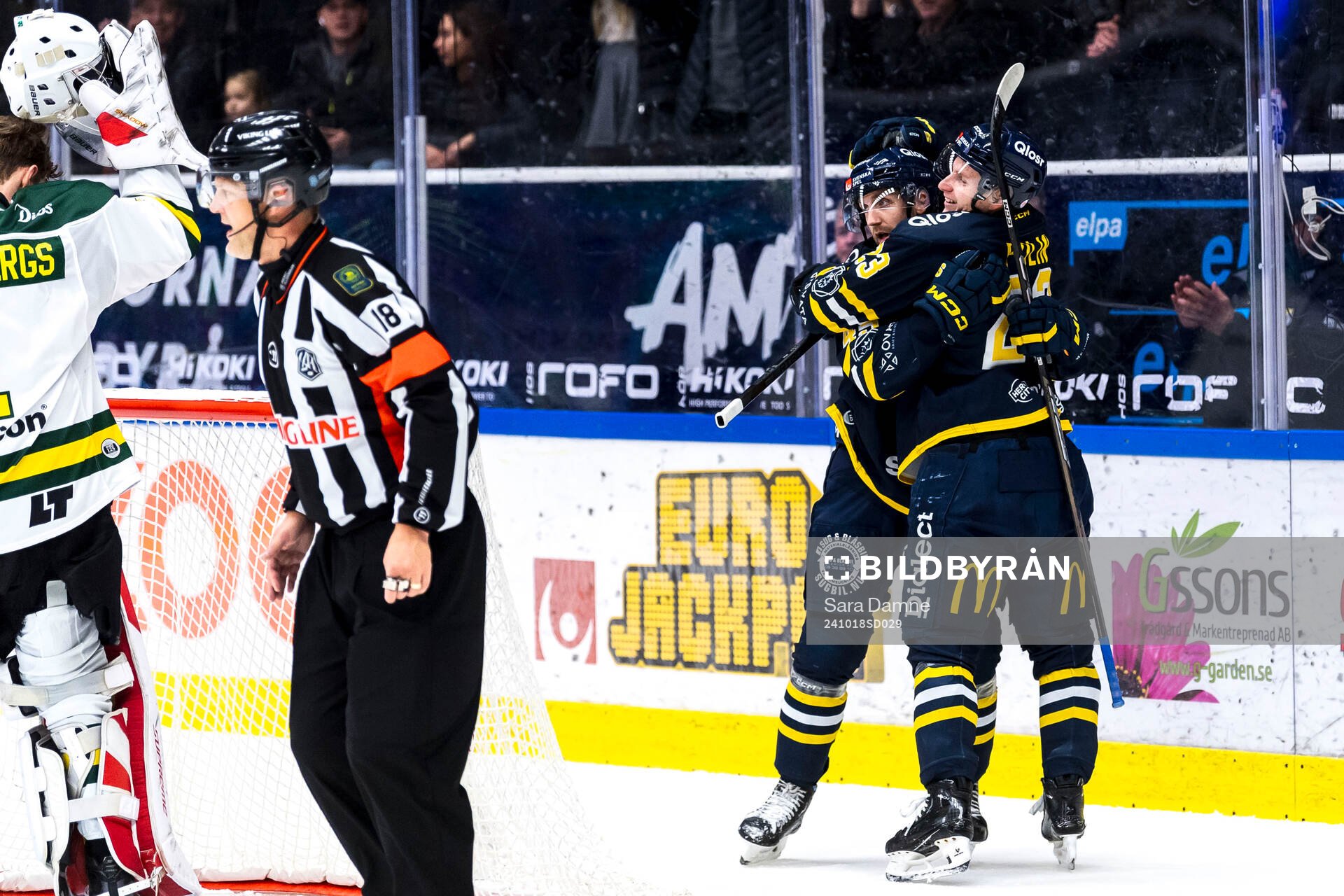 Södertäljes Sebastian Dyk och Södertäljes Egor Polin
