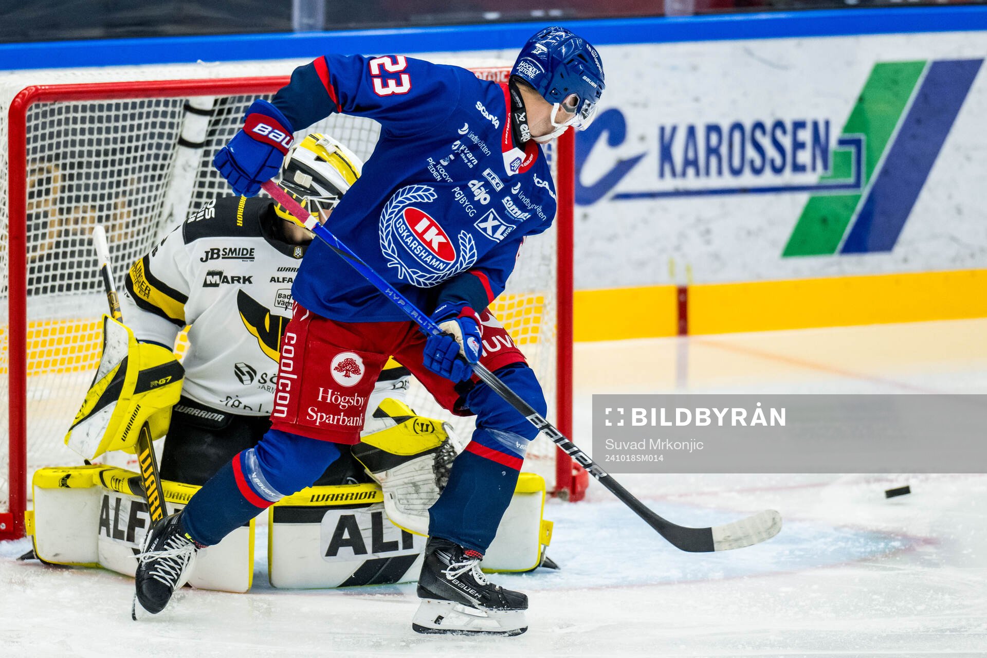 Västerås målvakt Rasmus Korhonen och Oskarshamns Gustaf