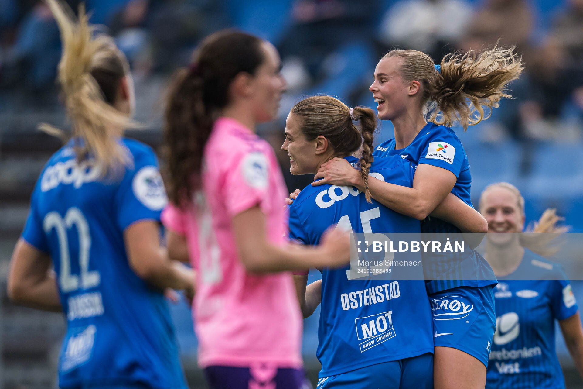 Marthine Østenstad of Brann celebrates after scoring the 1-2 goal during the Toppserien football match between Lyn and Brann on October 19, 2024 in Oslo.