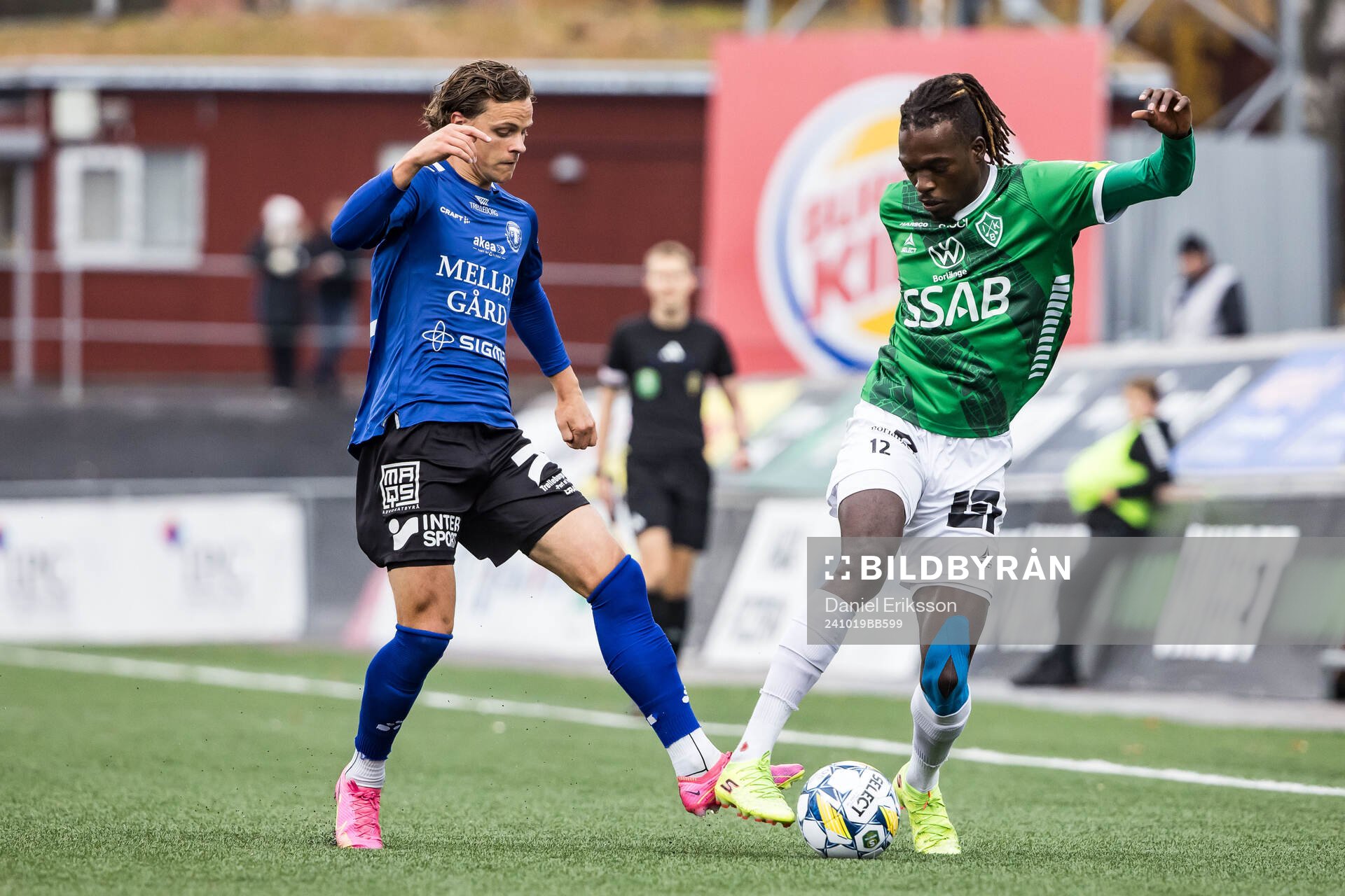 Trelleborgs Fredrik Martinsson och Brages Ieltsin Jeronimo