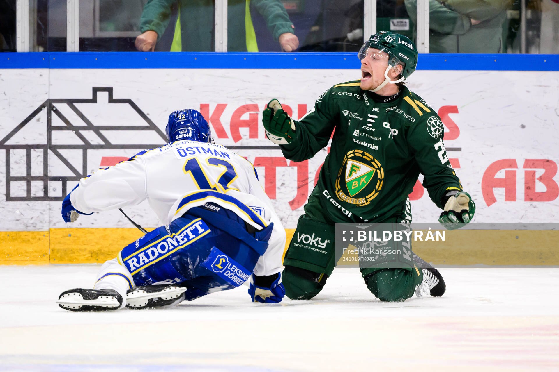 Leksands Kalle Östman och Färjestads Oskar Steen