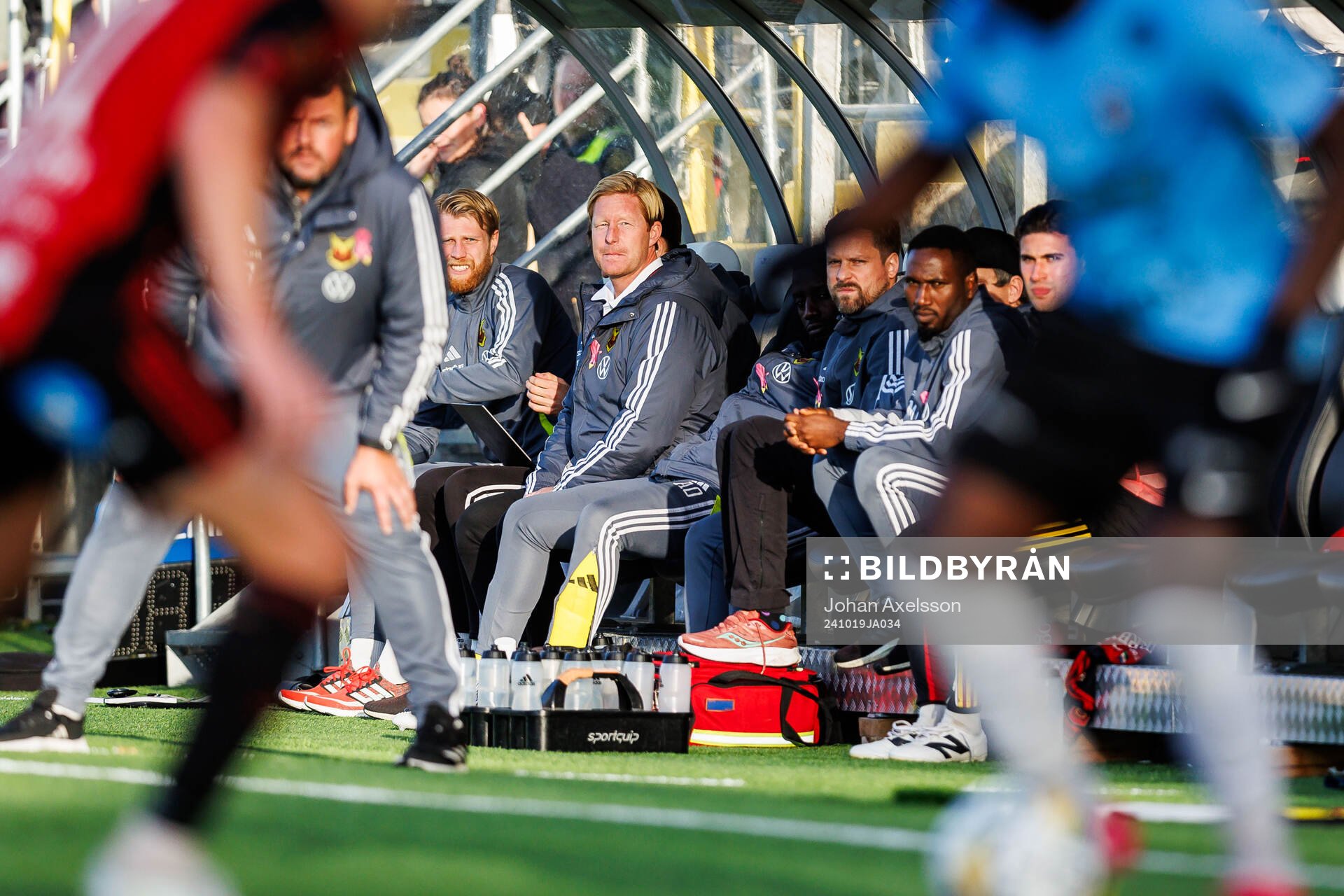 Östersund sportchef Stefan Lundin under fotbollsmatchen i Superettan mellan Östersund och Landskrona den 19 oktober 2024 i Östersund. 